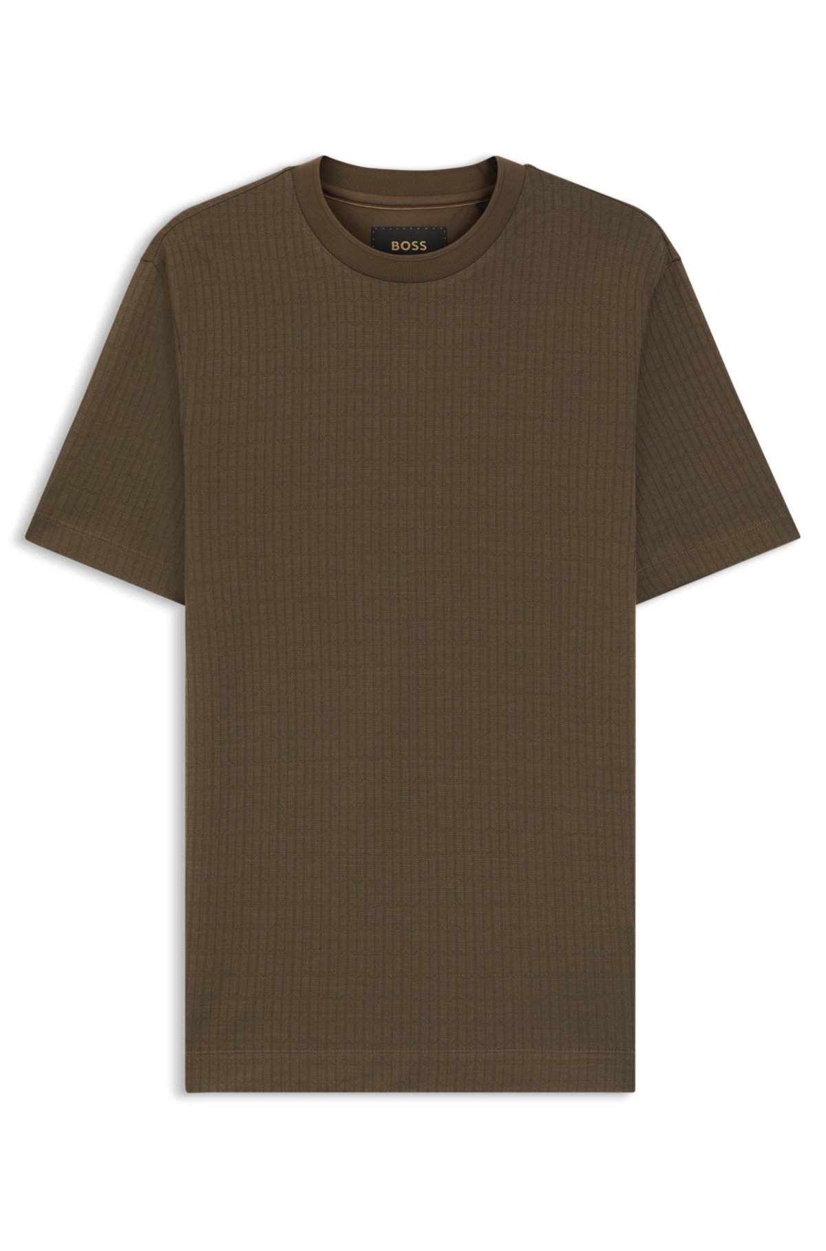 T-shirt in cotone e seta con geometrico jacquard