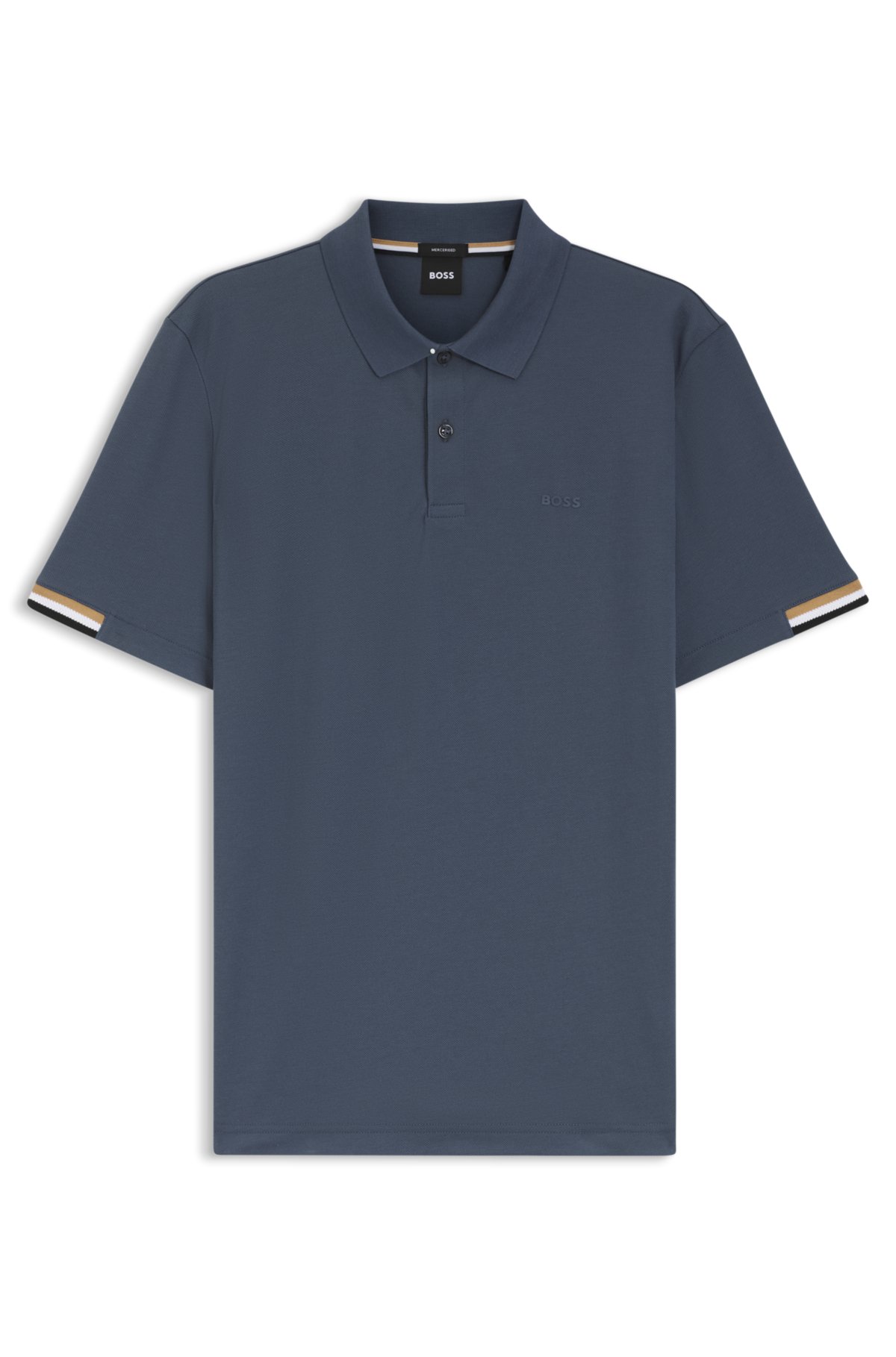 Maglietta polo con logo in gomma in cotone mercerizzato
