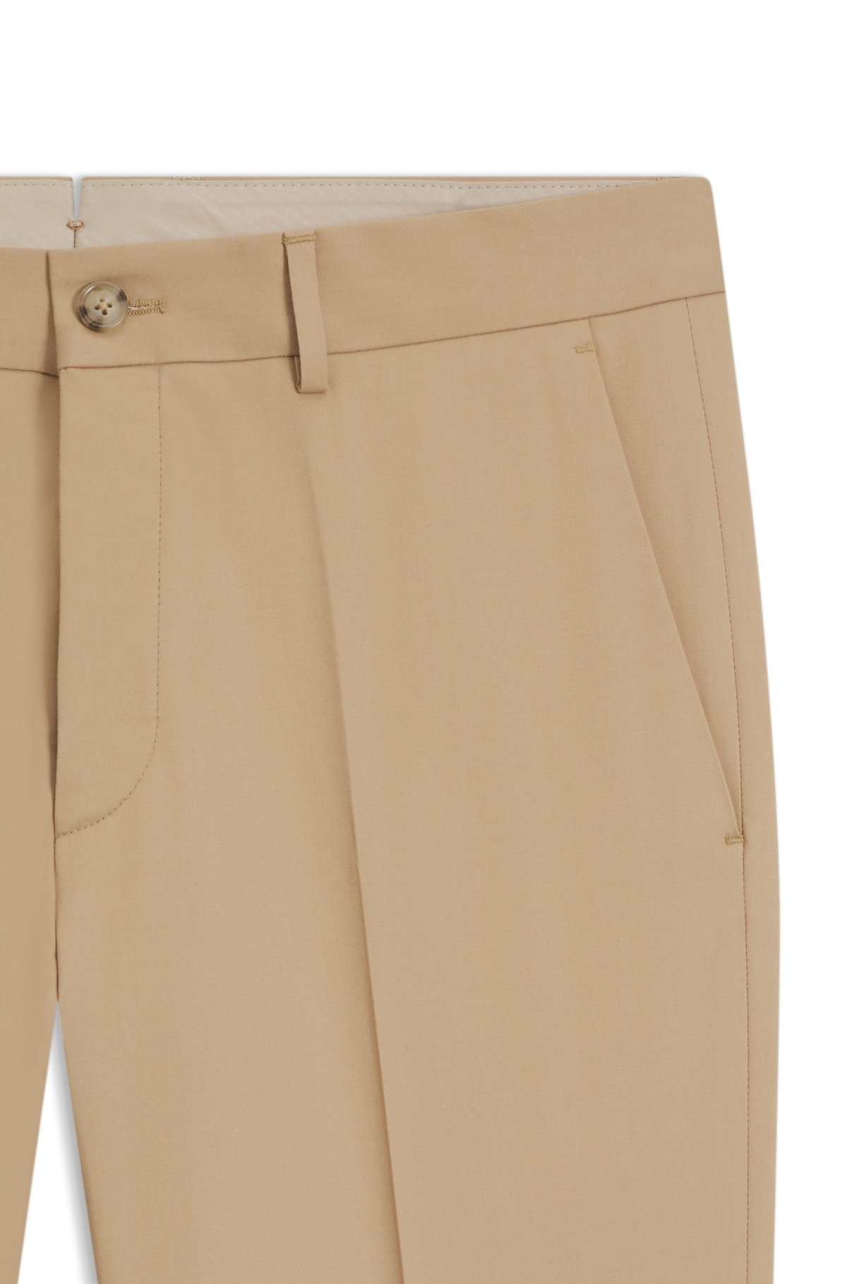Pantaloni a vestibilità aderente in cotone, seta e stretch