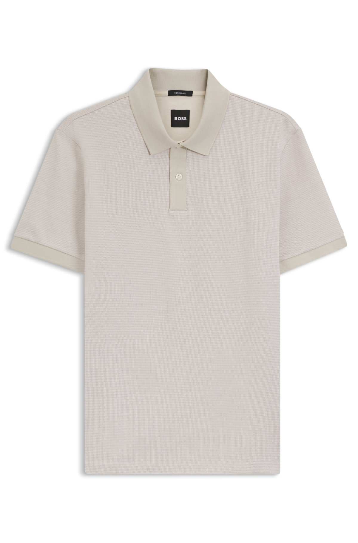 Maglietta polo con microdisegno in cotone mercerizzato