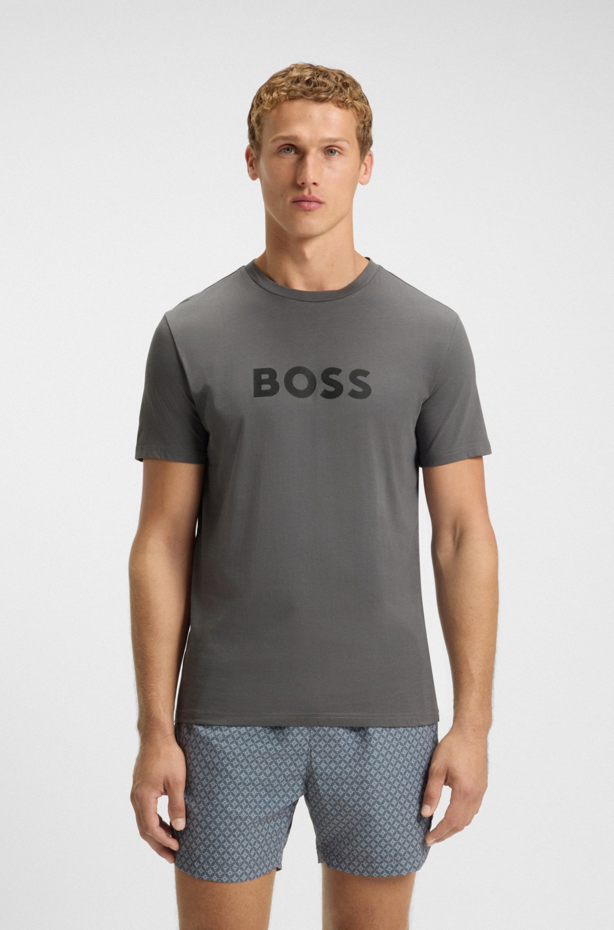 T-shirt in jersey di cotone con stampa del logo