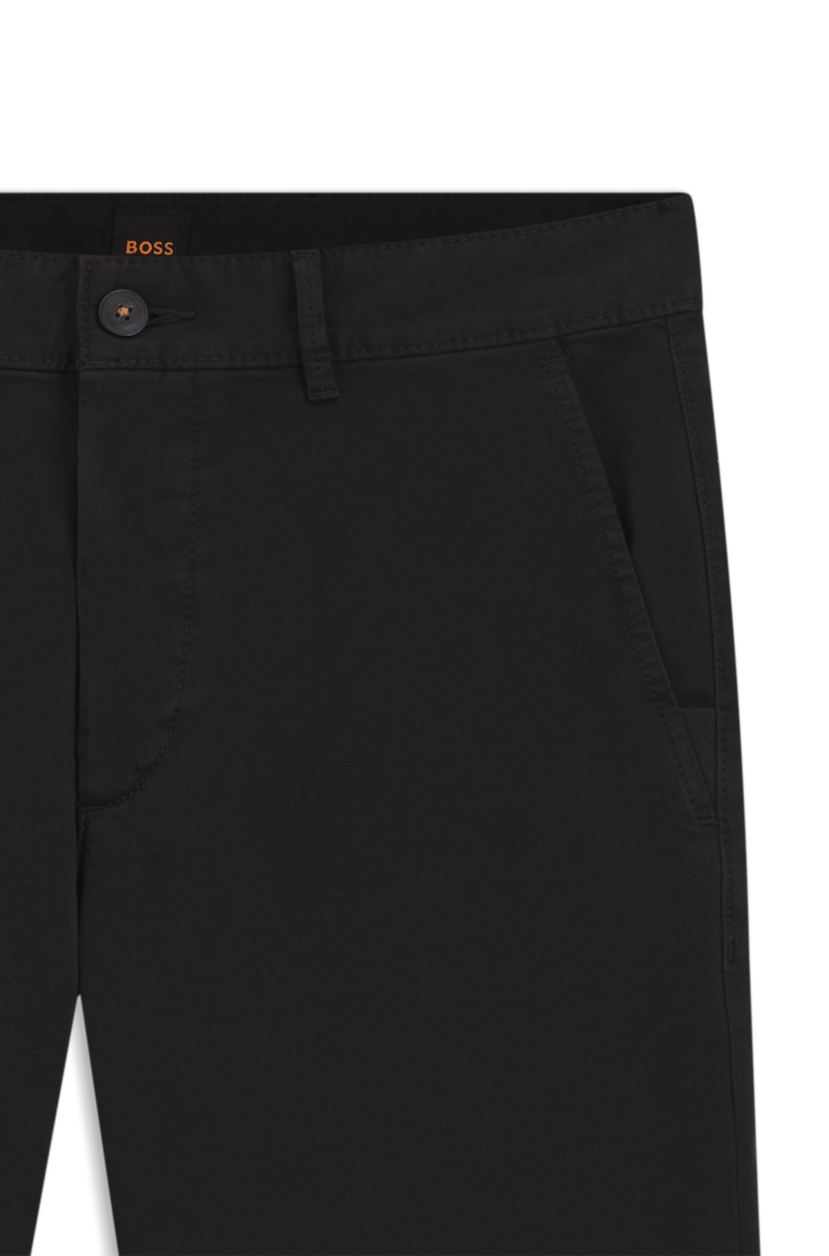 Chinos a vestibilità slim in satin di cotone elastico