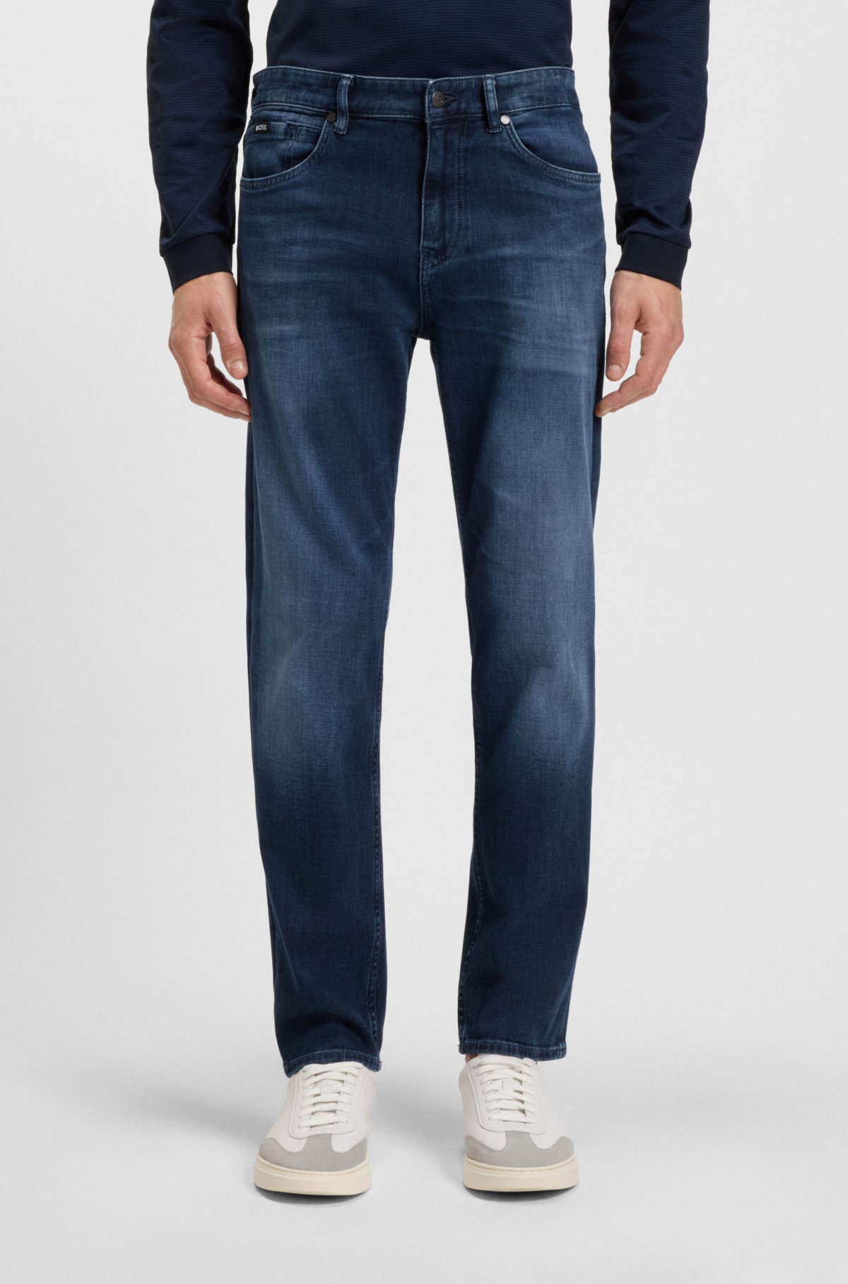 Jeans regular fit blu Maine in denim con finitura morbida Jeans regular fit blu Maine in denim con finitura morbida