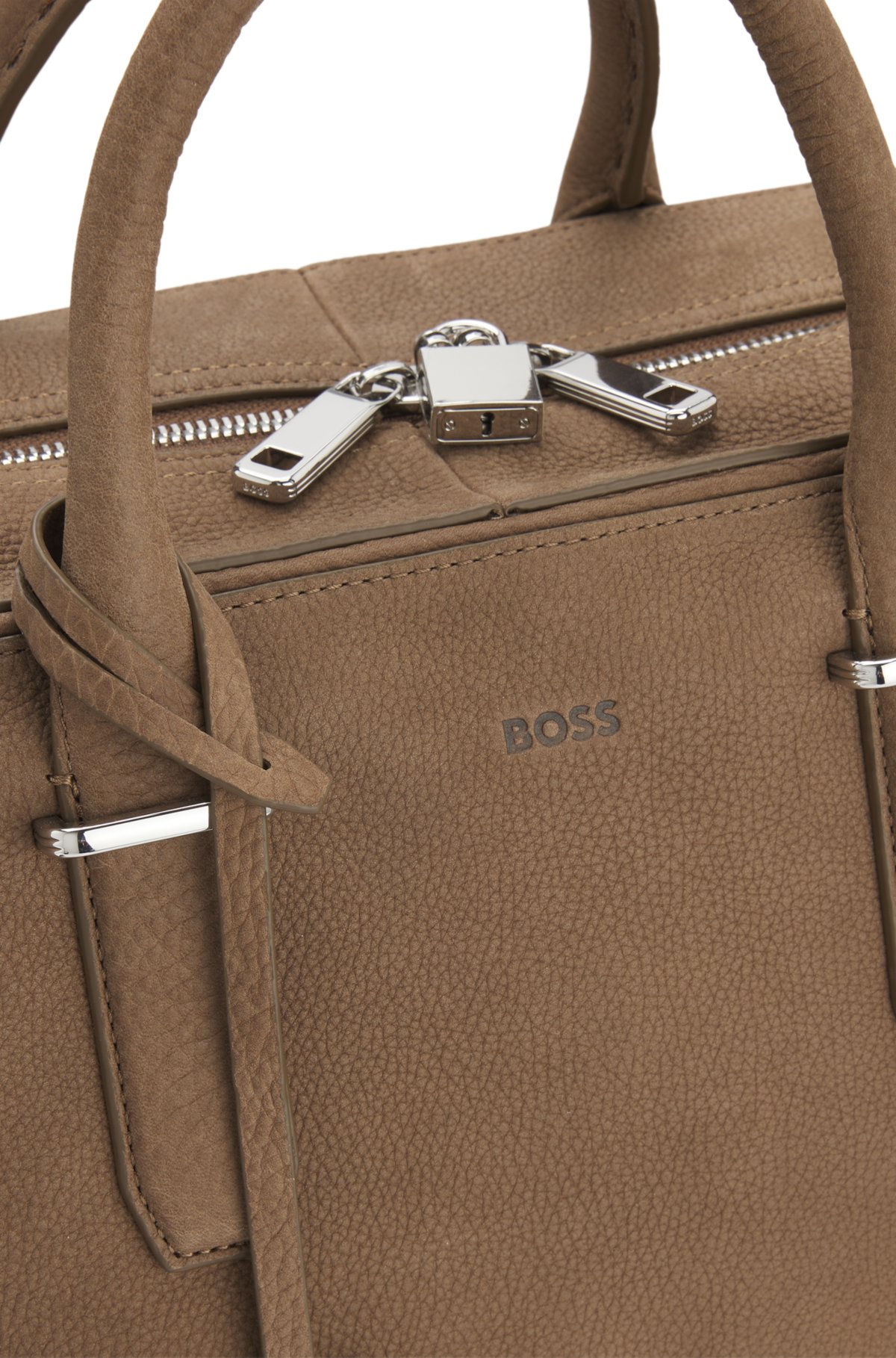 Borsa a tracolla in pelle grana con logo impresso