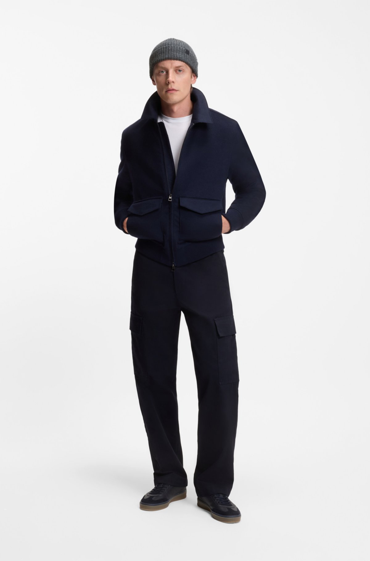 Berretto BECKHAM x BOSS in lana vergine e cashmere
