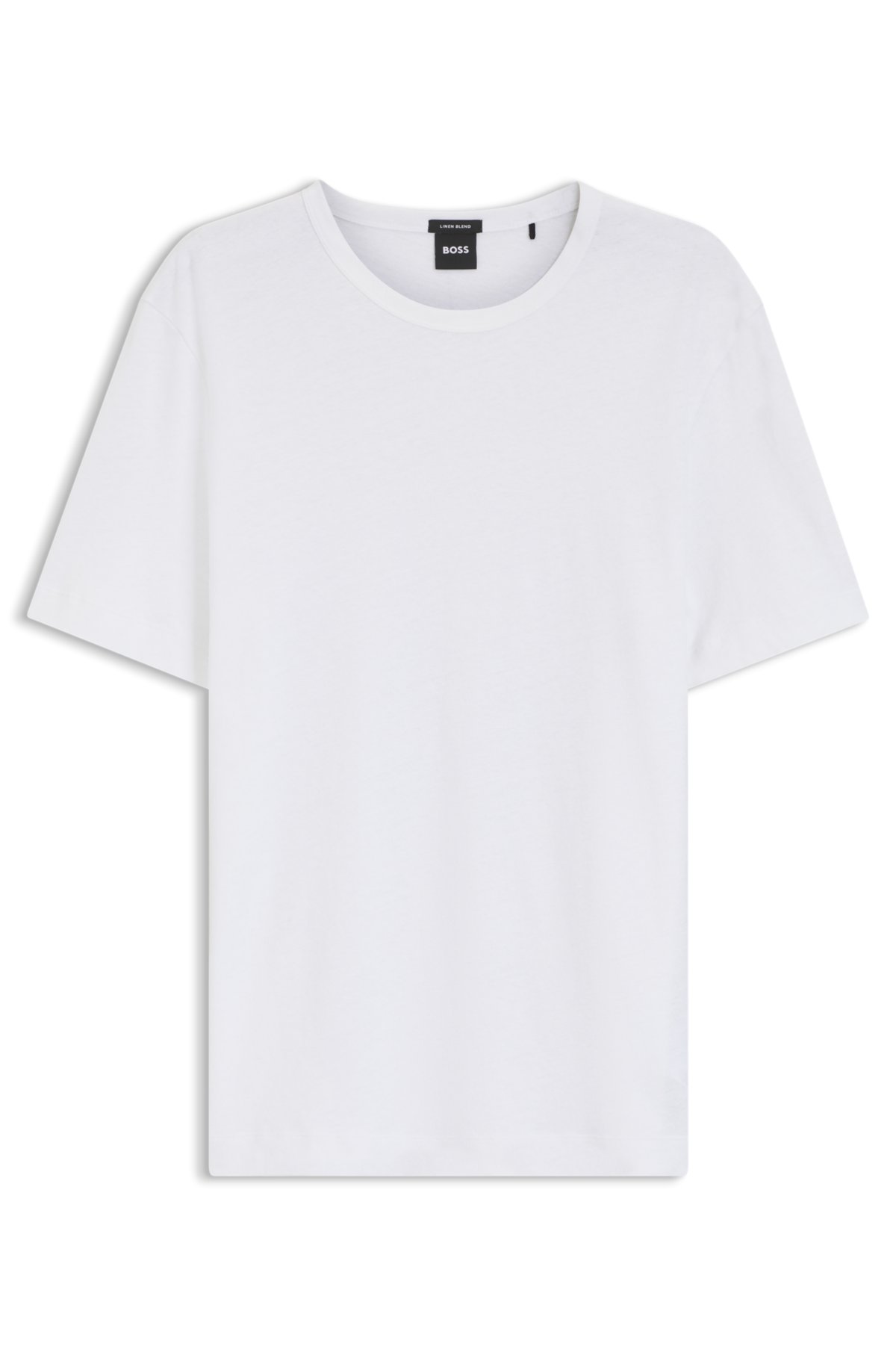 T-shirt in cotone e lino con taglio regolare