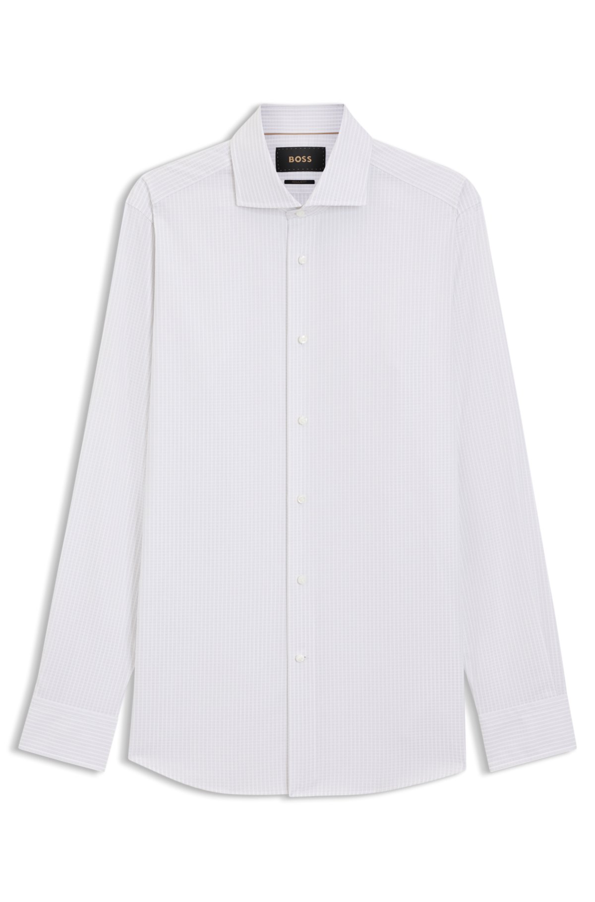 Camicia a righe con taglio regolare in cotone made in Italy