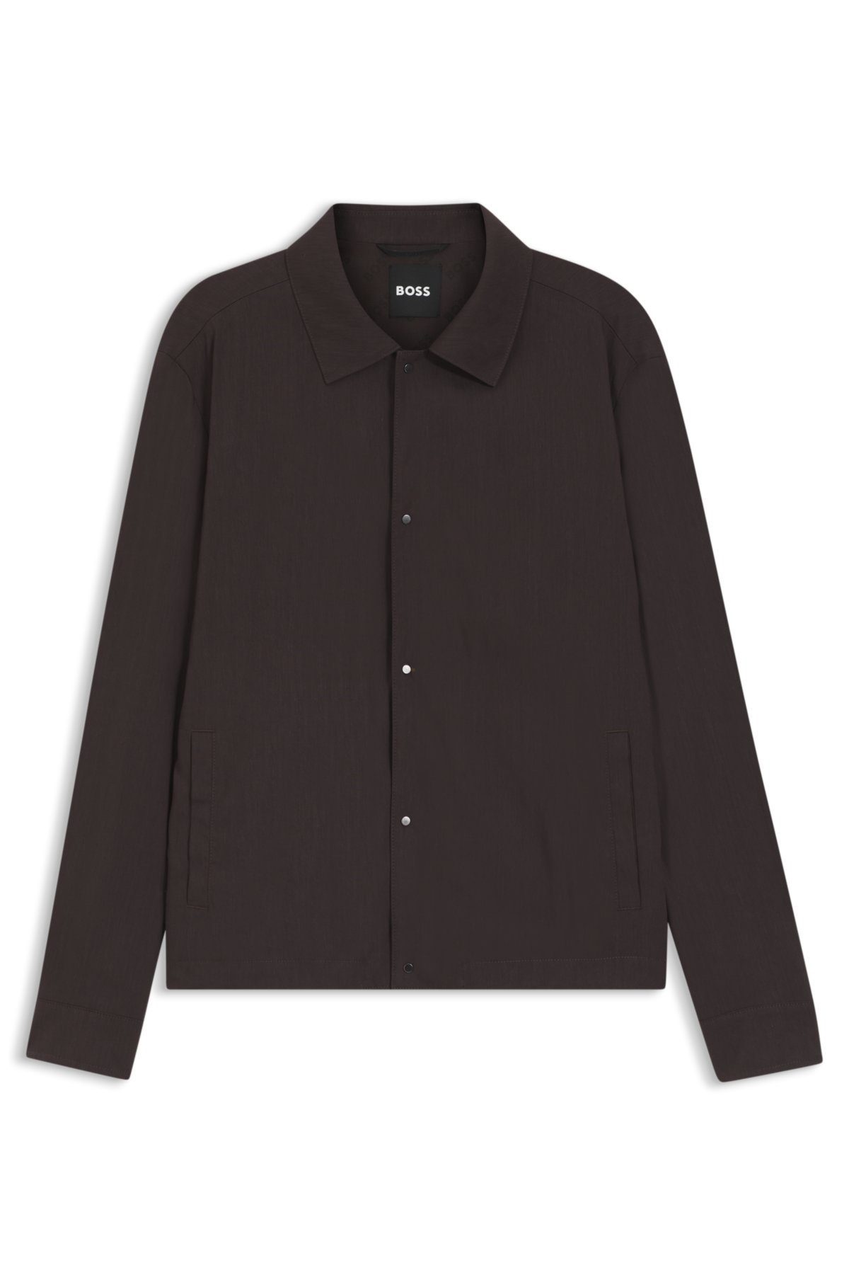 Overshirt con taglio ampio in misto lino