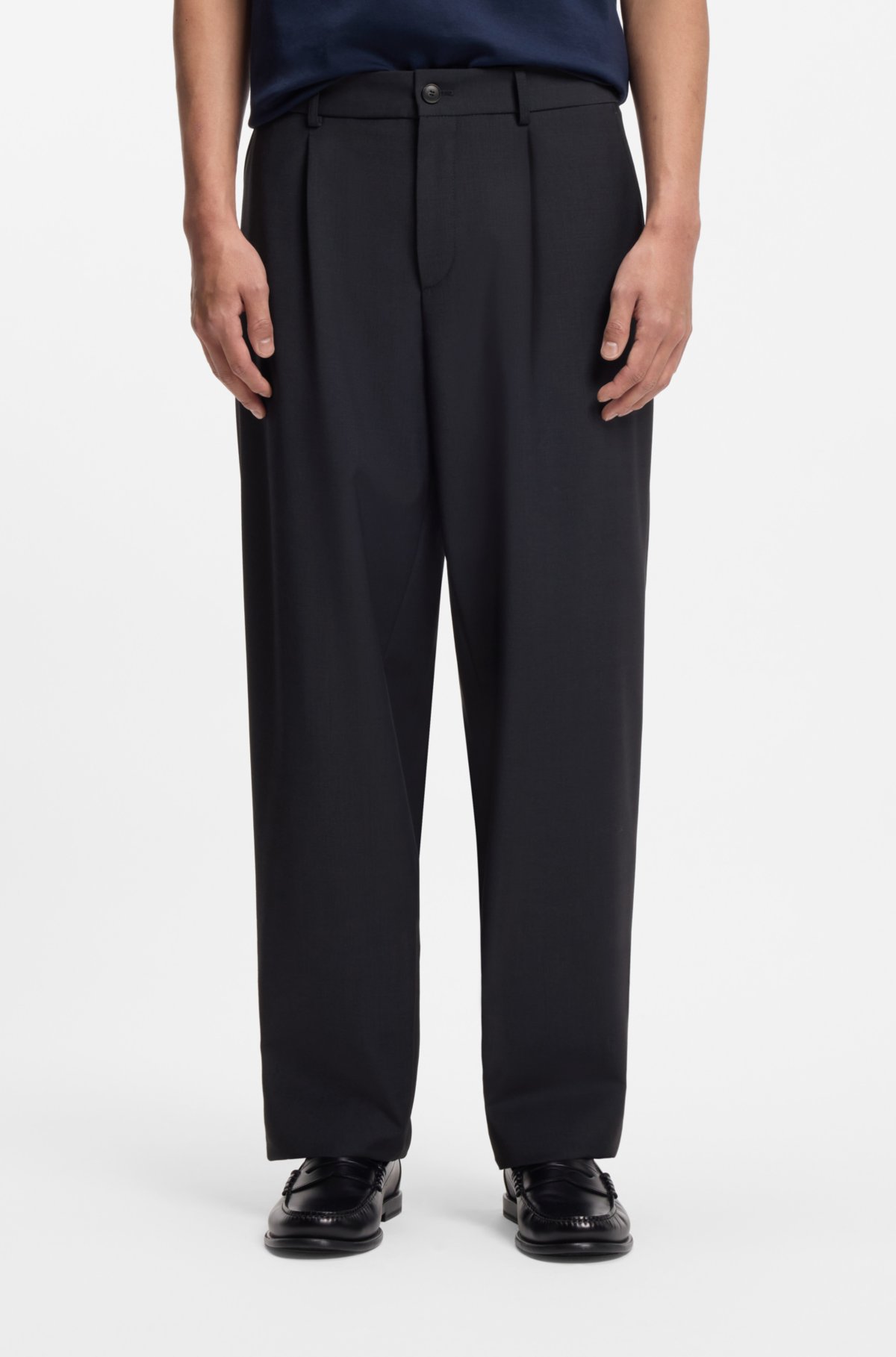 Pantaloni a vestibilità aderente in misto lana lavabile