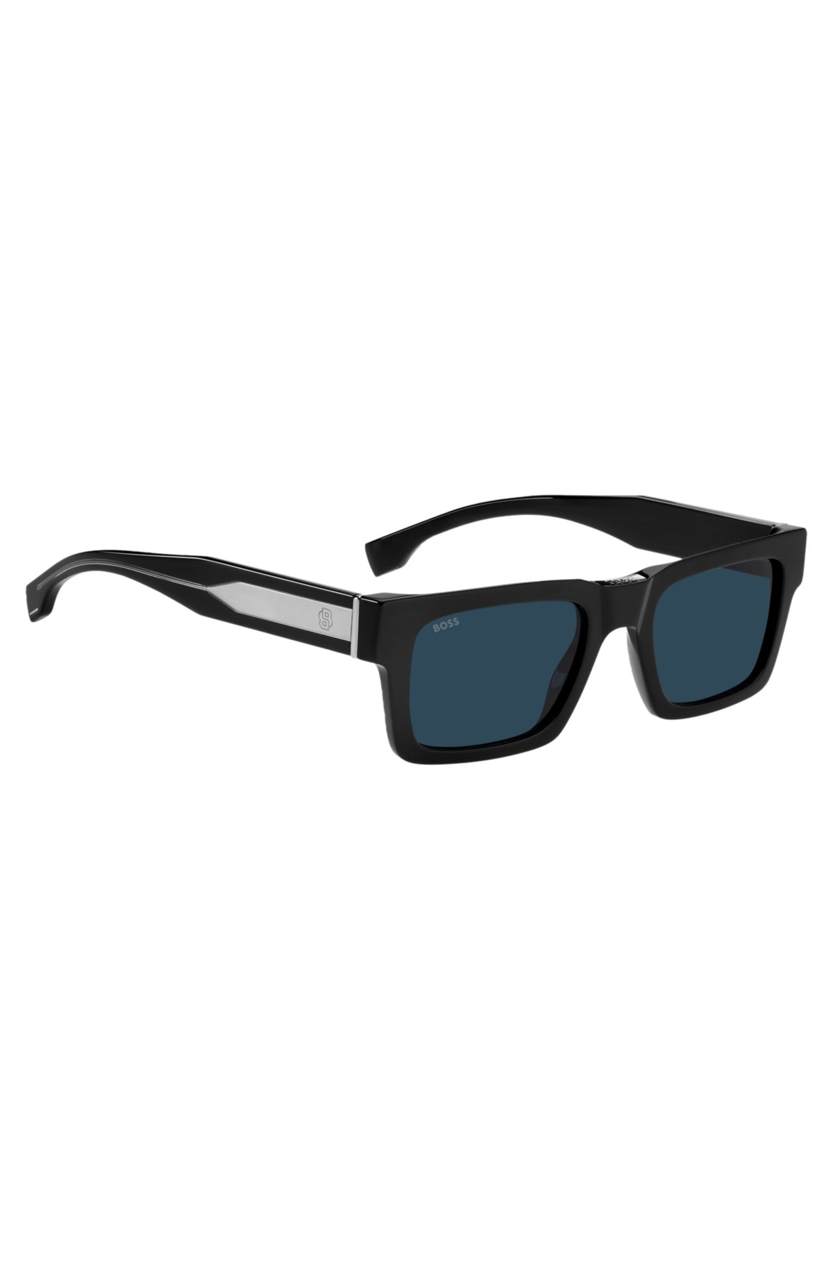 Occhiali da sole in acetato nero con monogramma Double B