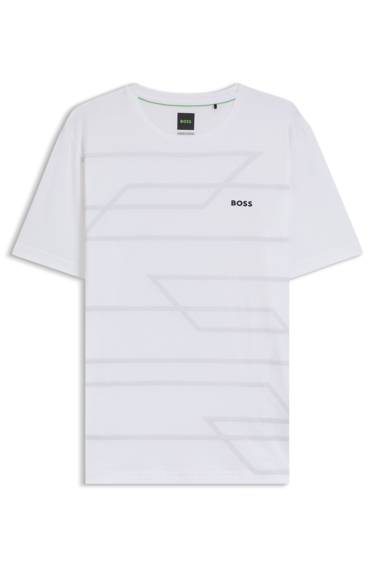 T-shirt in jersey di cotone con stampa melange
