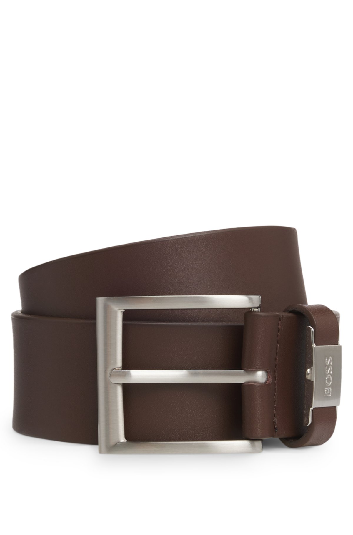 Cintura logo-keeper in pelle italiana