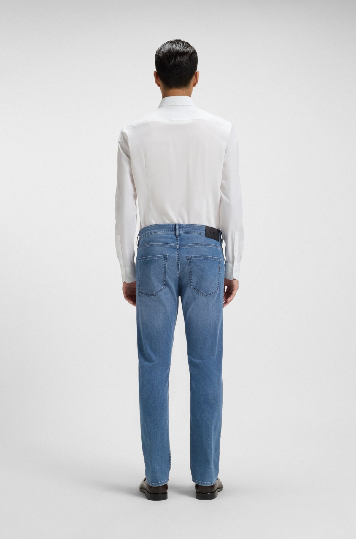 Jeans slim-fit blu in denim prestazioni