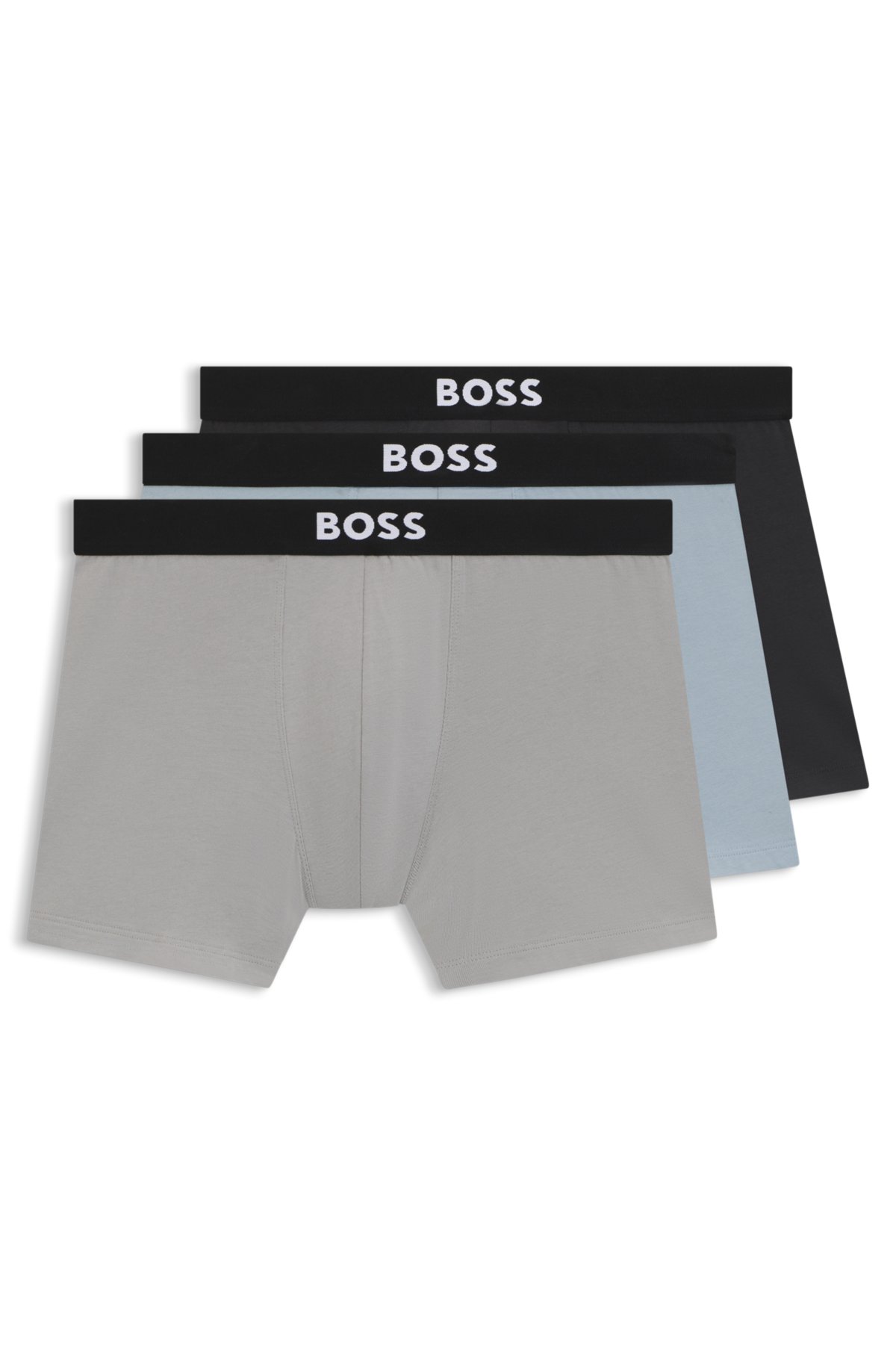 Trio di boxer in cotone elasticizzato