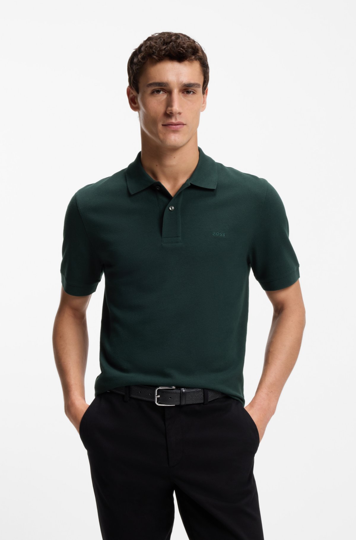 Maglietta polo Pallas in cotone piqué con logo ricamato