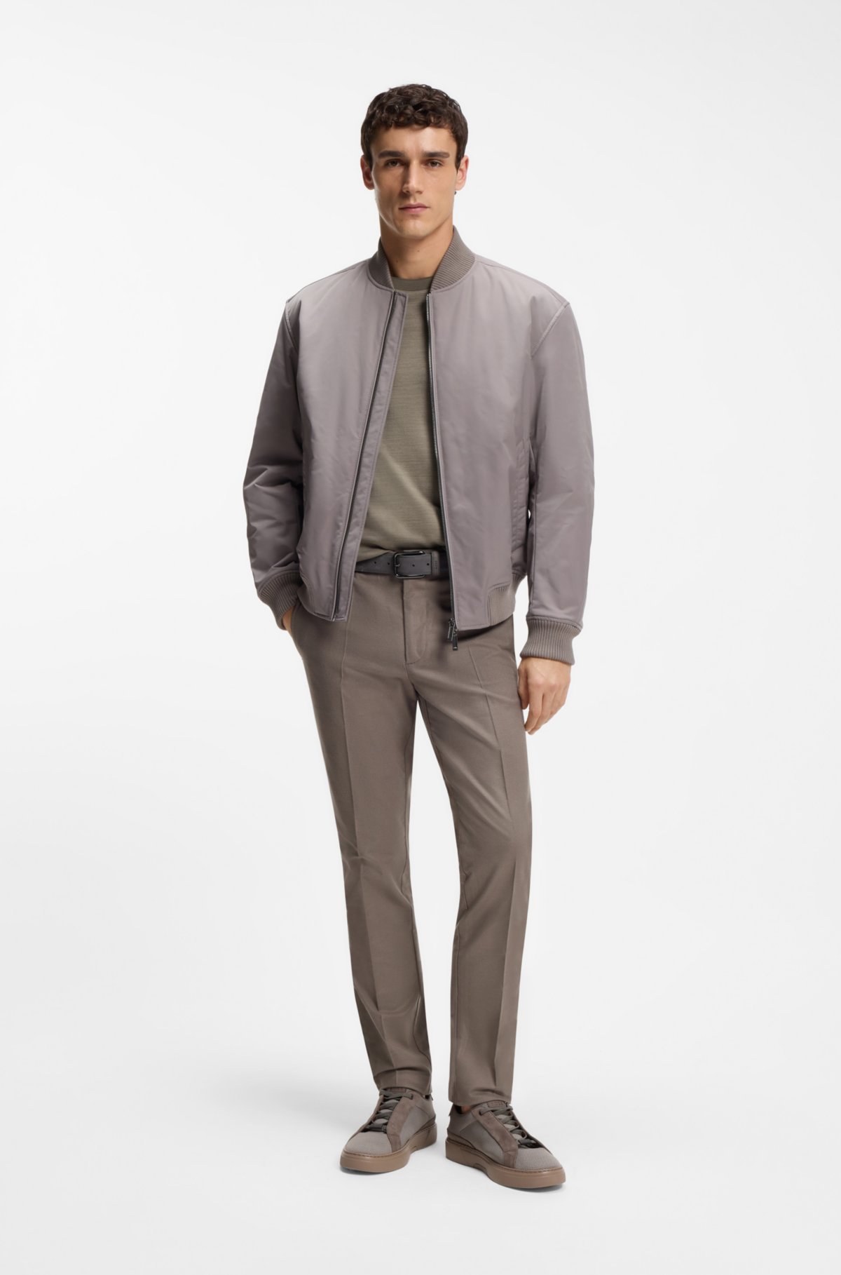 T-shirt BOSS x ASTON MARTIN in jacquard di cotone e lana