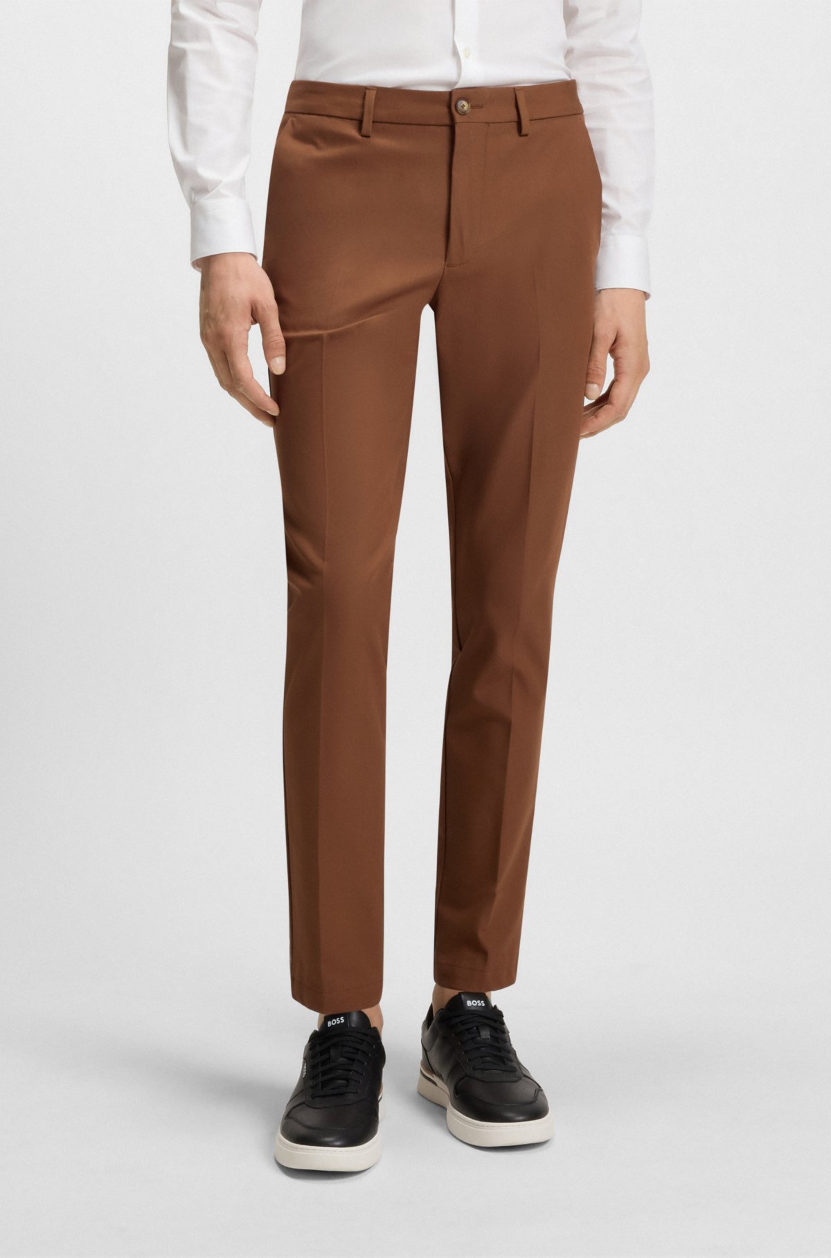 Pantaloni a vestibilità aderente in misto cotone elasticizzato