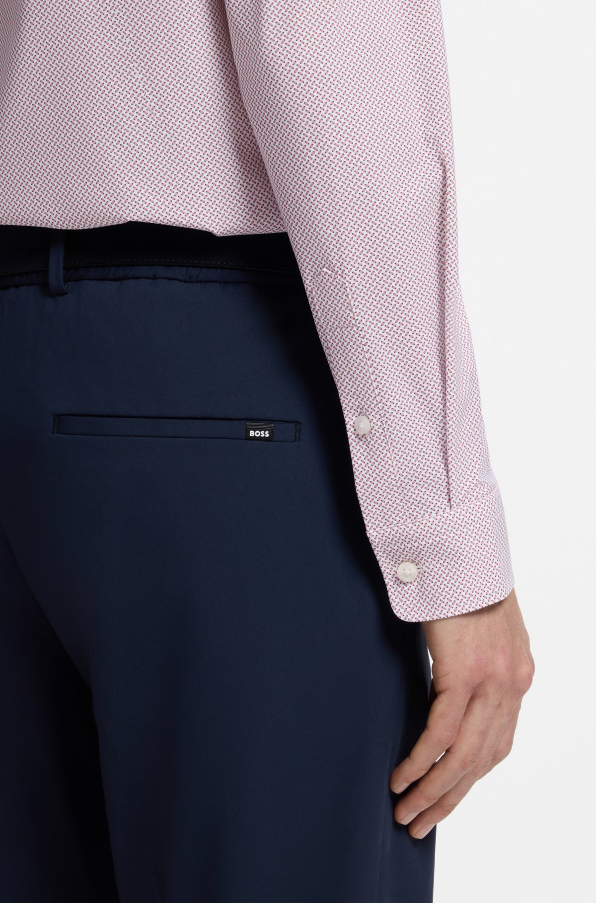 Camicia a stampa con taglio regolare in jersey elasticizzato