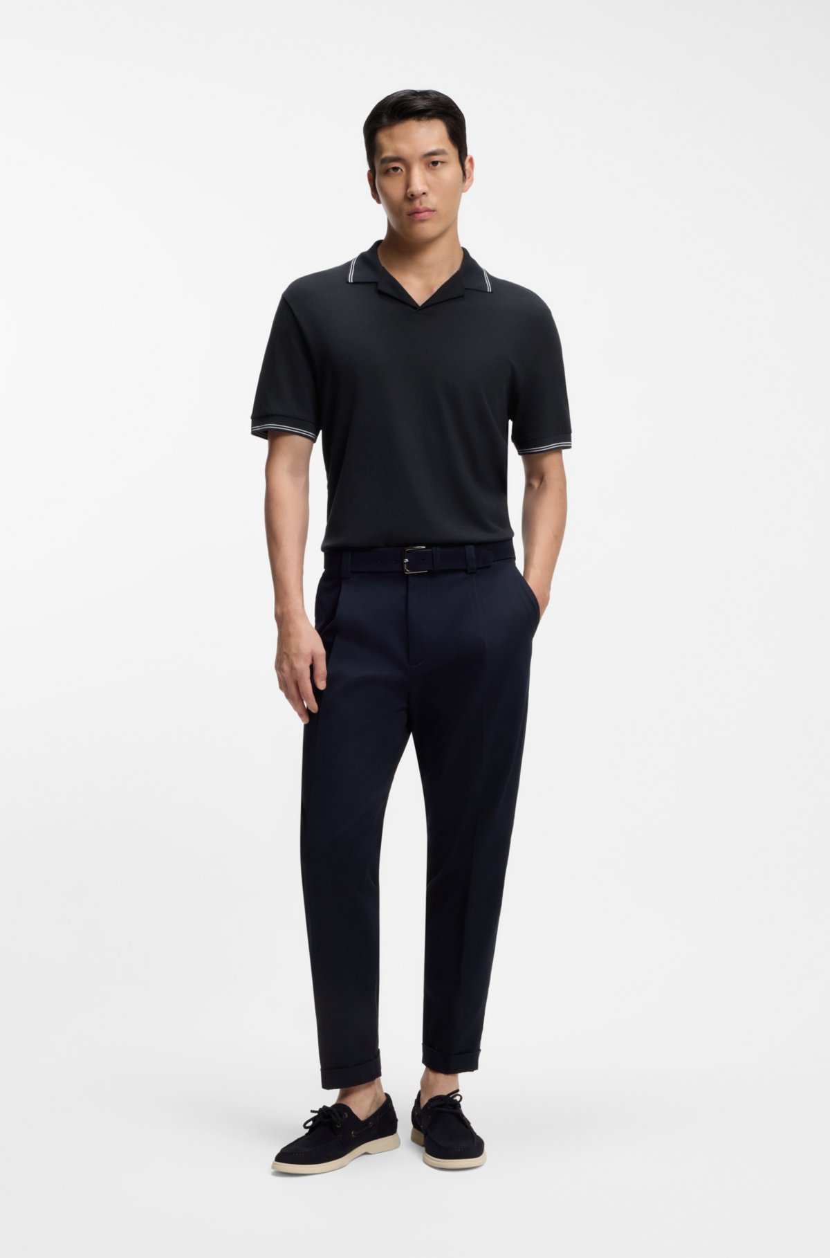 Maglietta polo Johnny in cotone e lino