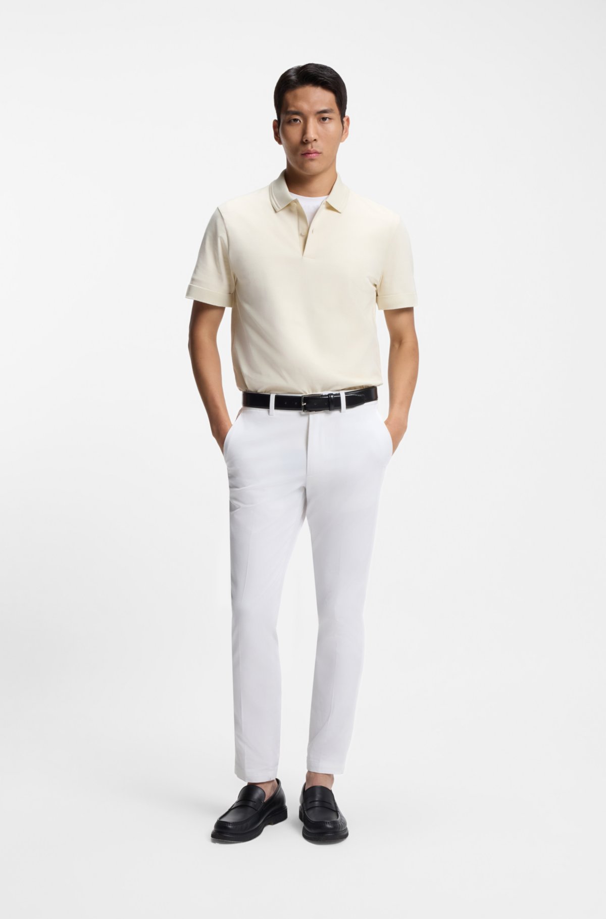 Maglietta polo con monogramma in misto cotone