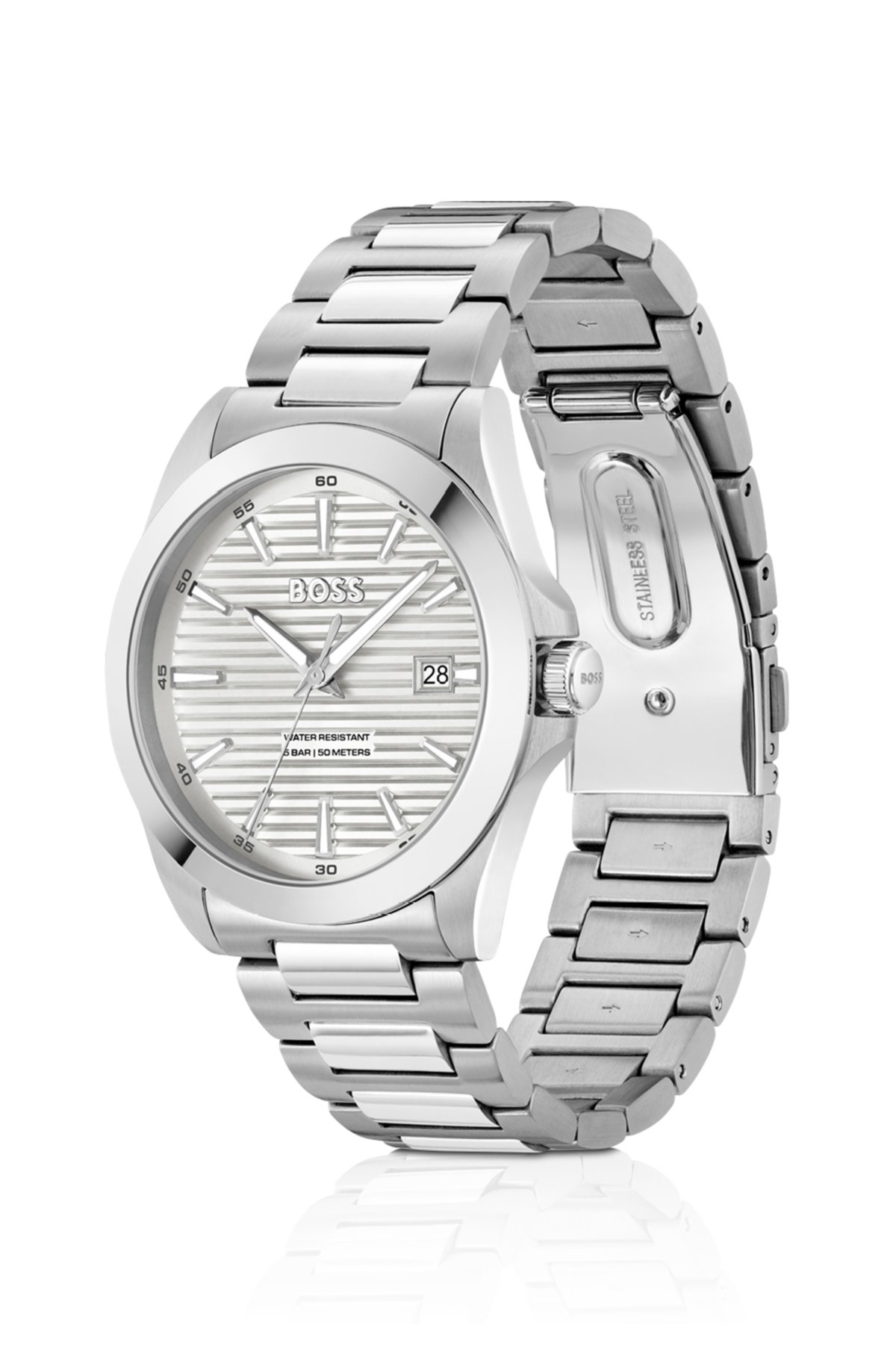 Orologio in acciaio inossidabile con quadrante a sporgenze