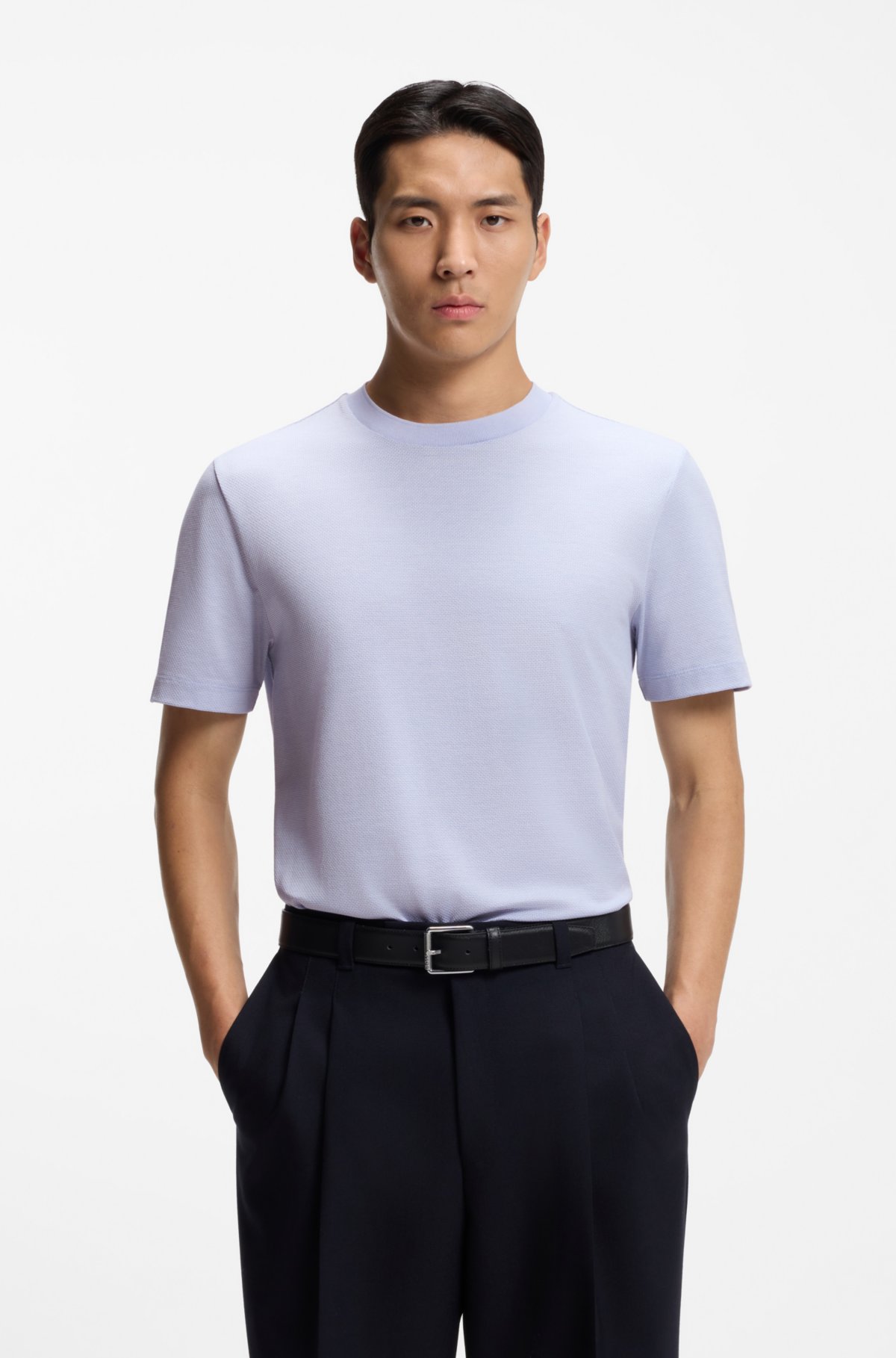 T-shirt in cotone con struttura a bolle
