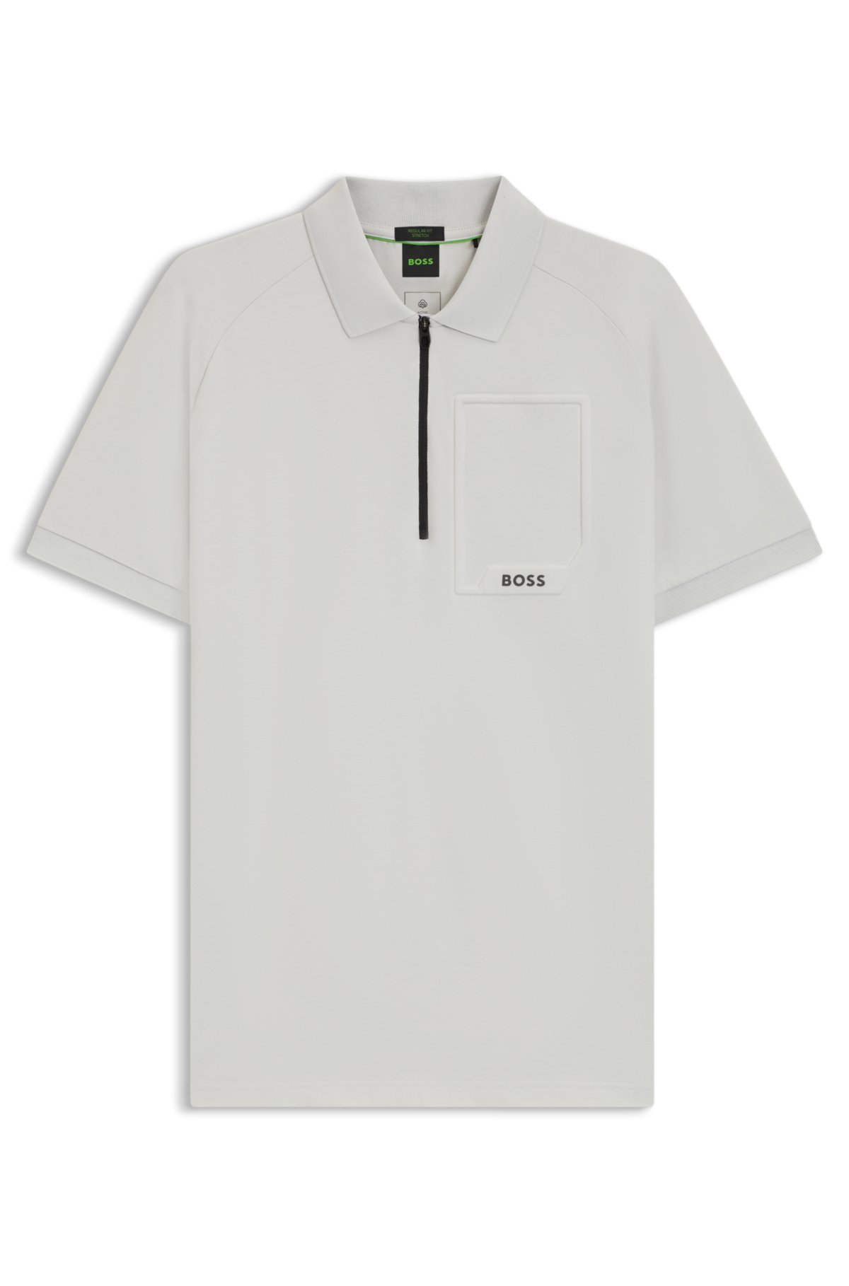 Maglia polo con collo a zip in tessuto che allontana il sudore