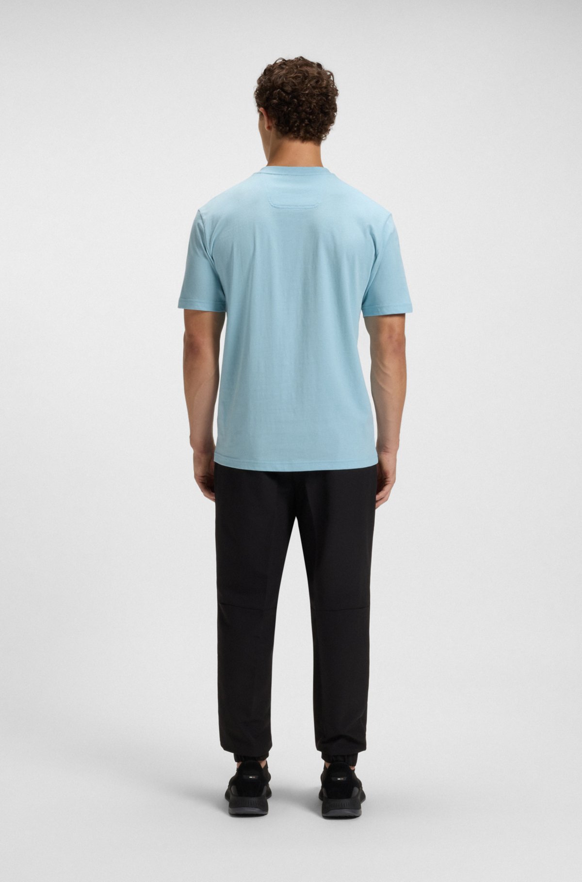 T-shirt in jersey di cotone con logo e righe