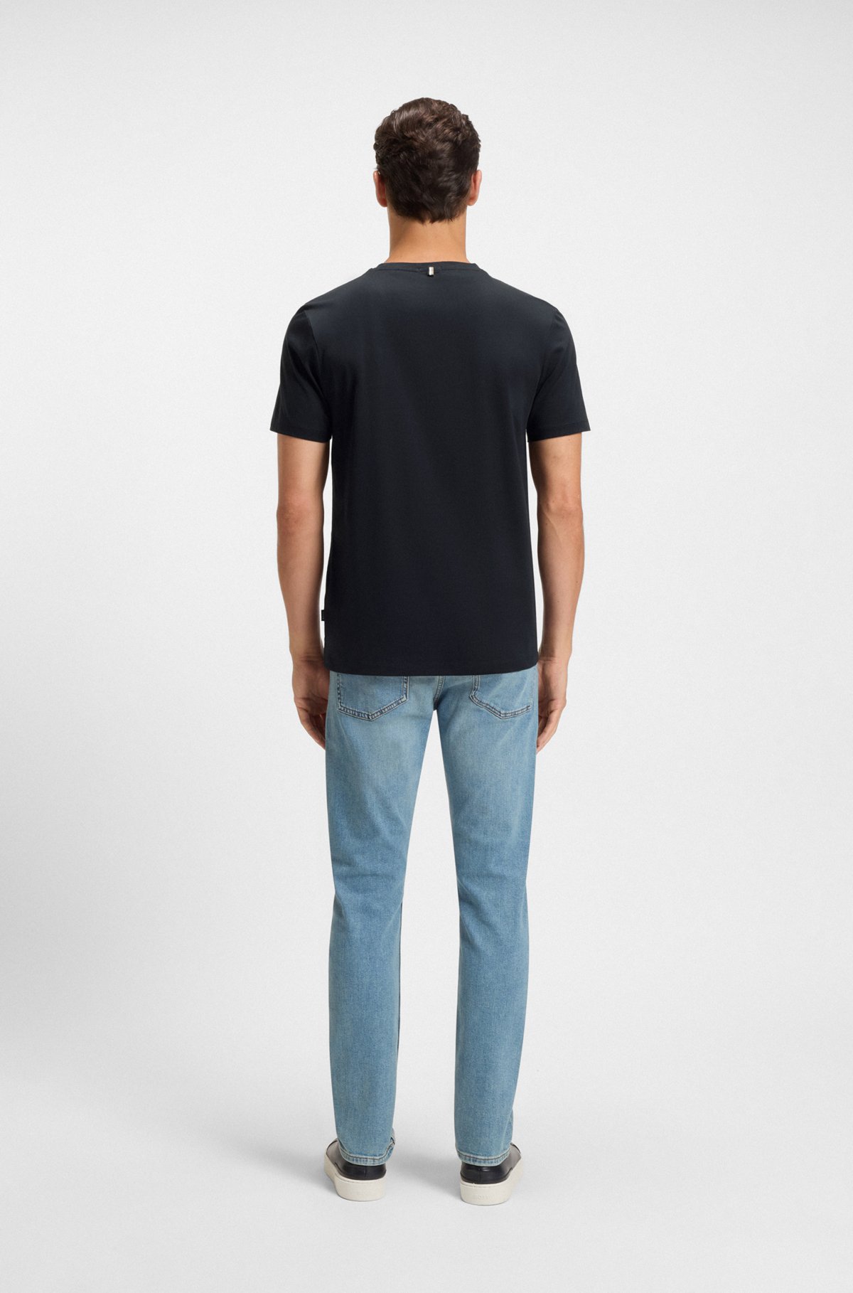 T-shirt aderente in cotone mercerizzato