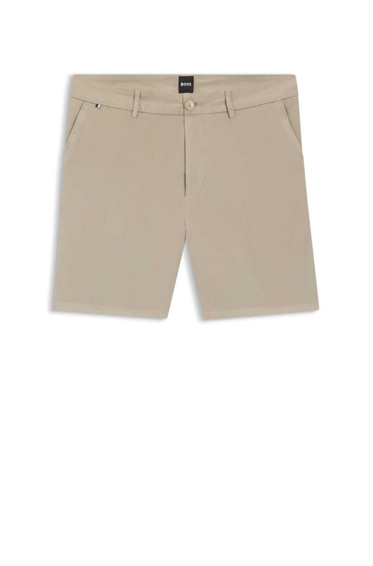 Pantaloni corti con taglio moderno in twill di cotone elastico