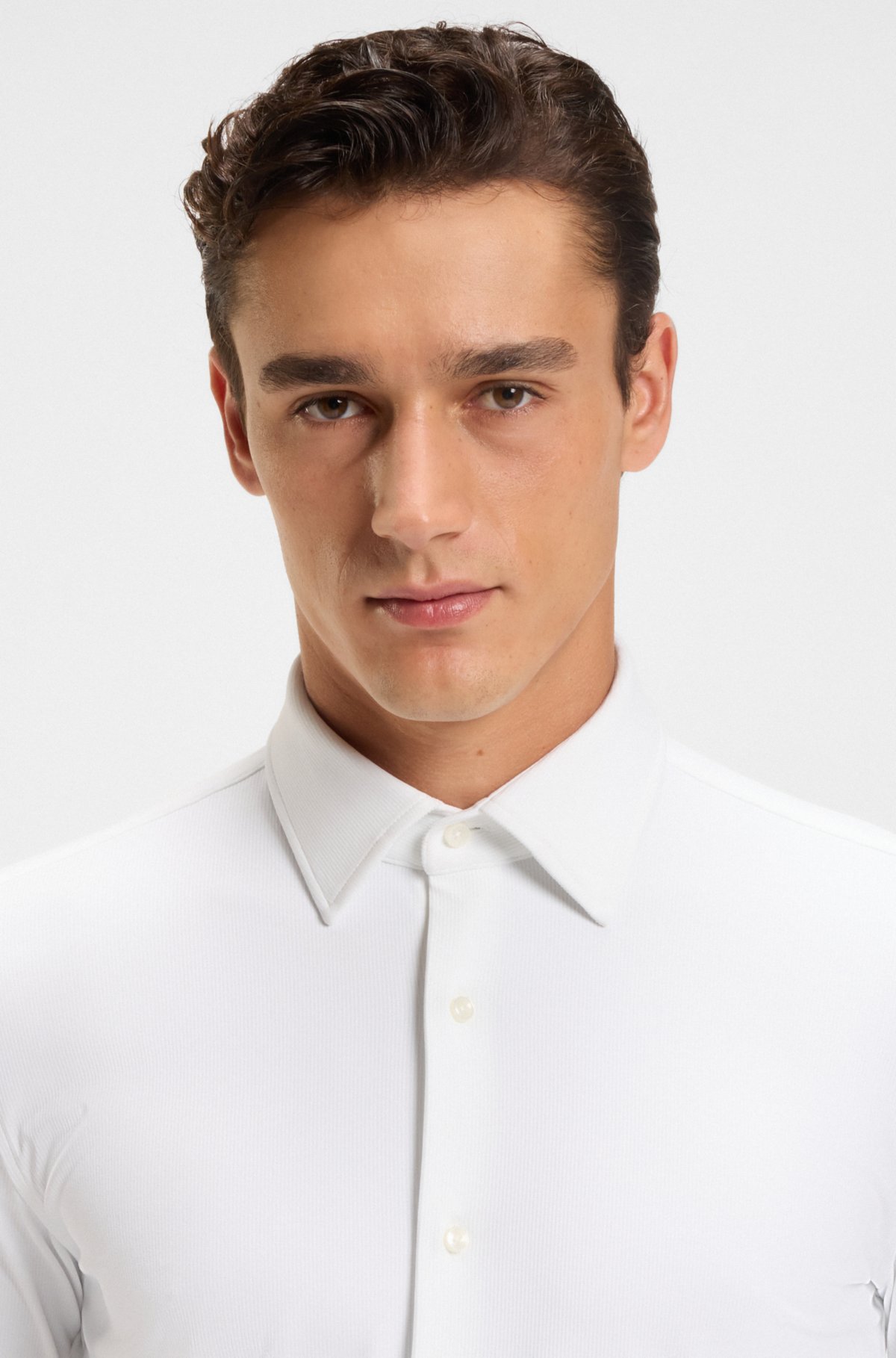 Camicia aderente in flanella spazzolata
