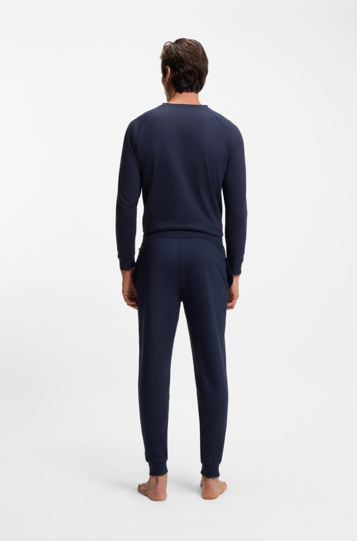 Pantaloni per tuta in cotone-terry con logo e strisce
