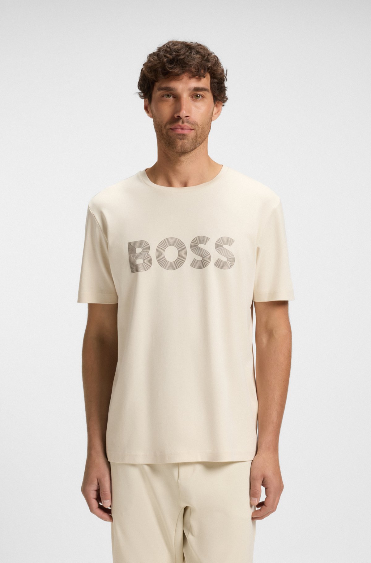 T-shirt logo lucido in cotone Pima