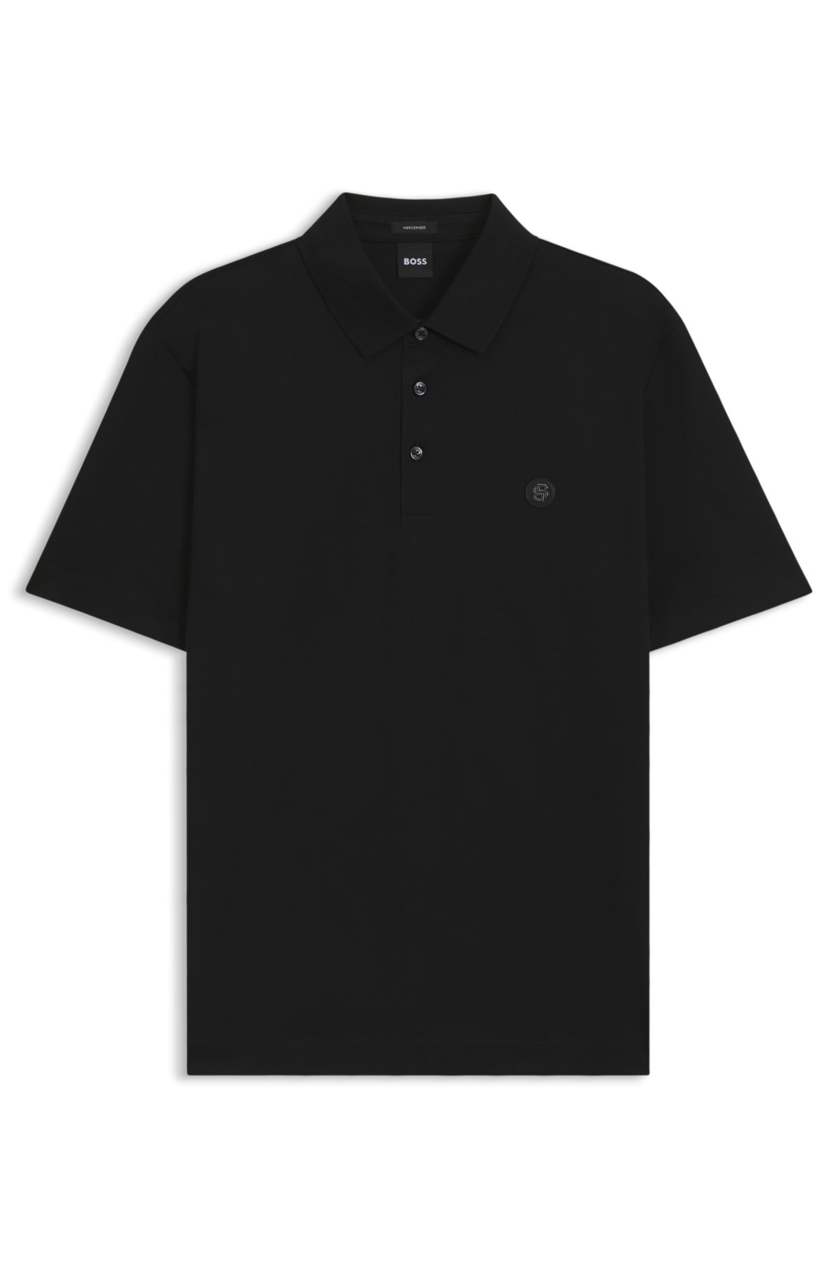 Maglietta polo con doppio monogramma in cotone mercerizzato
