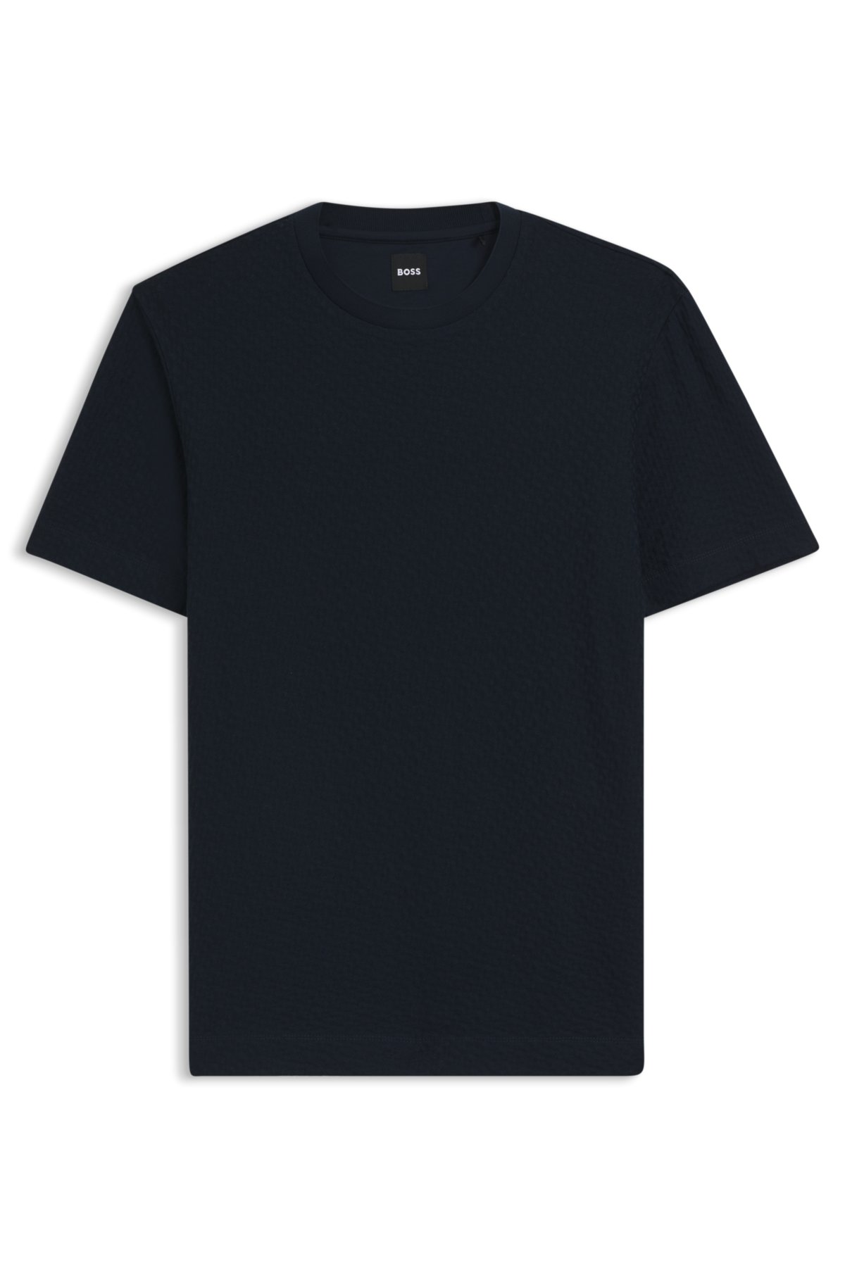 T-shirt in cotone mercerizzato con monogramma jacquard
