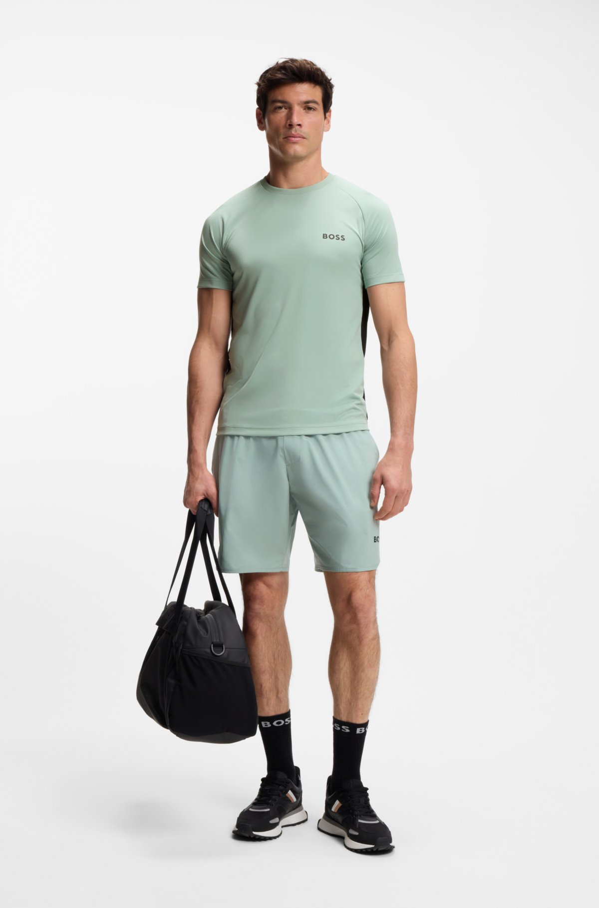 T-shirt attillato in tessuto rapido asciugatura con stretch quattro direzioni