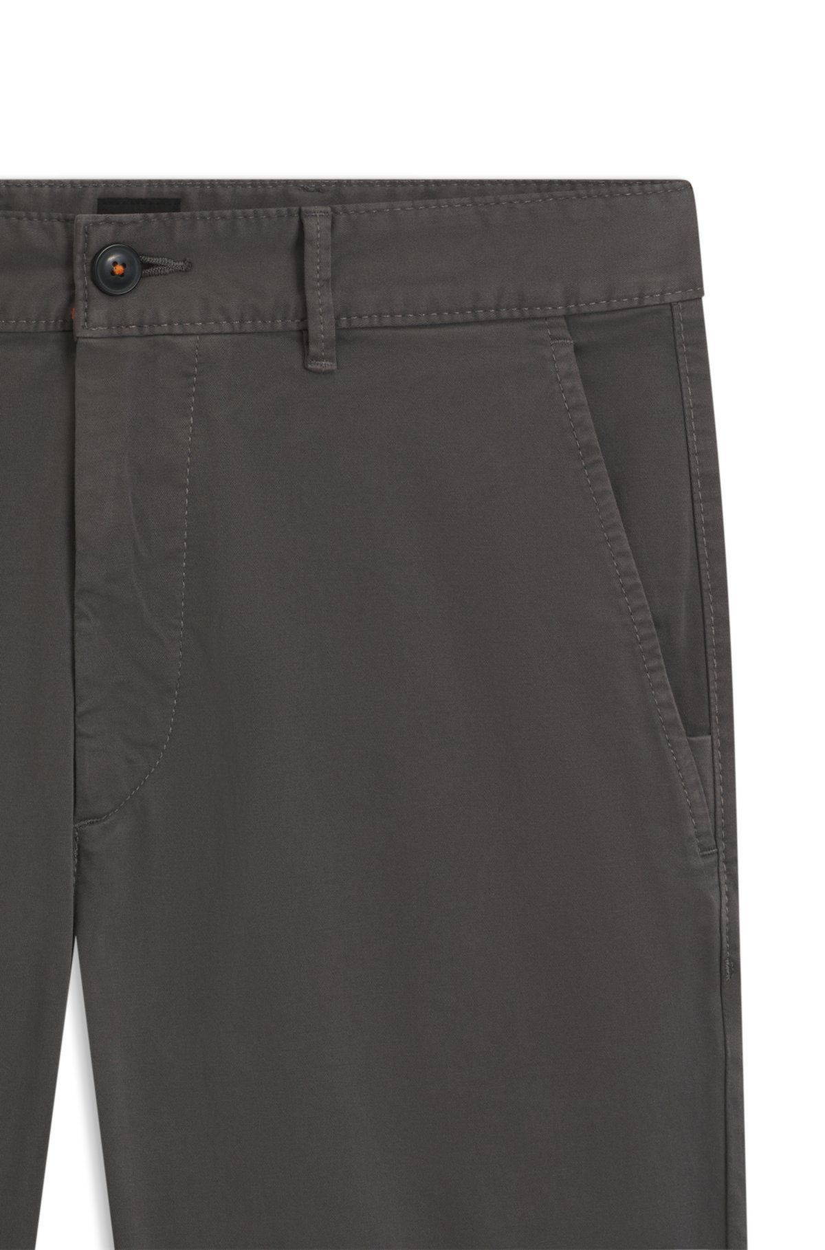 Chinos slim fit in satin di cotone elastico