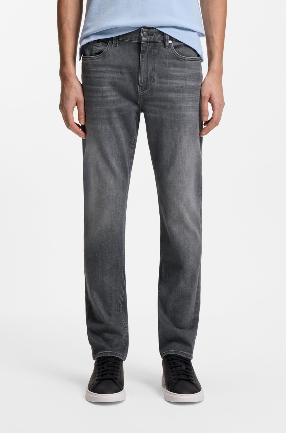 Jeans slim-fit grigi in denim elasticizzato