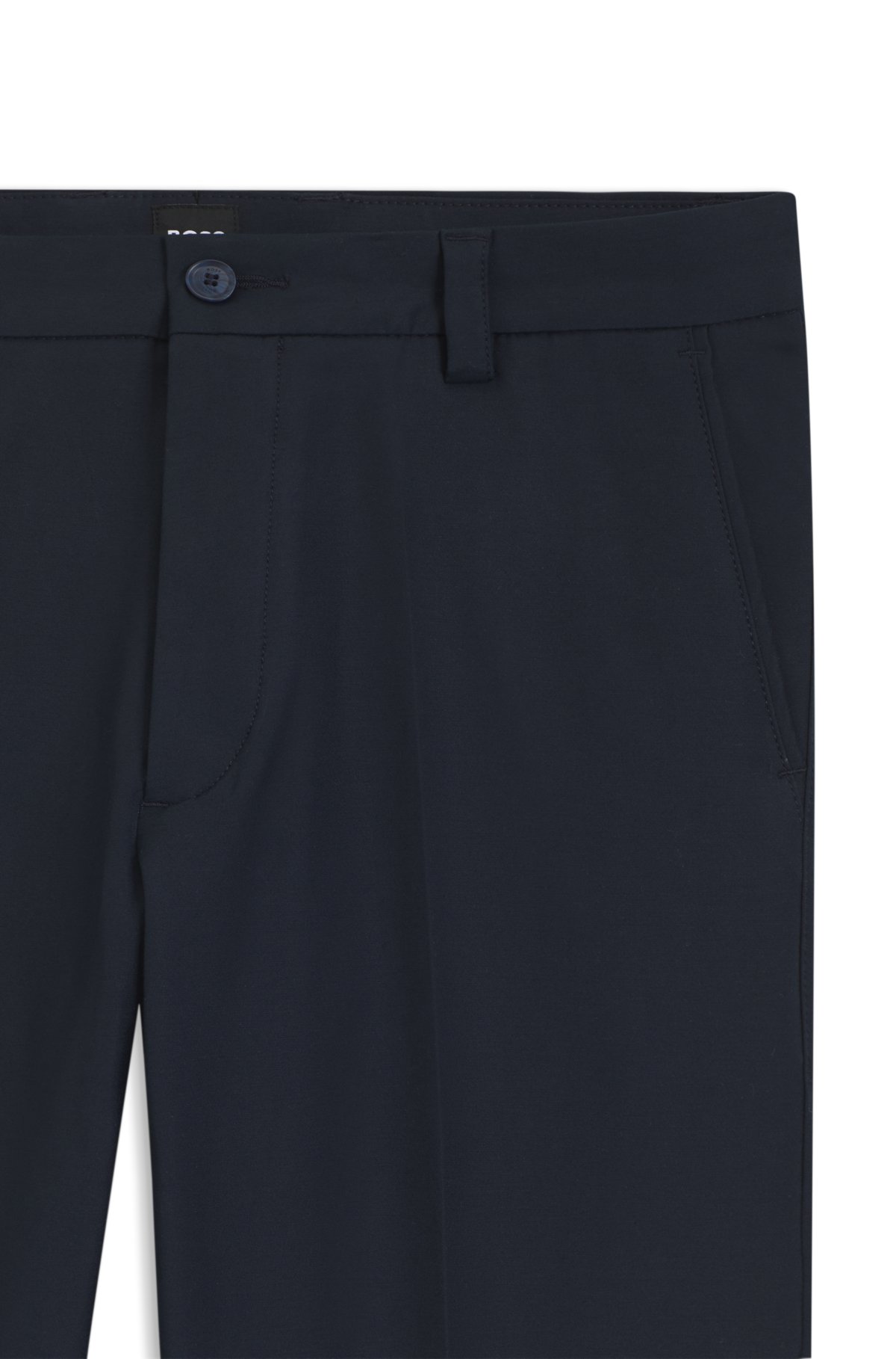 Pantaloni moderni con trattamento anti-ammaccature in twill di cotone