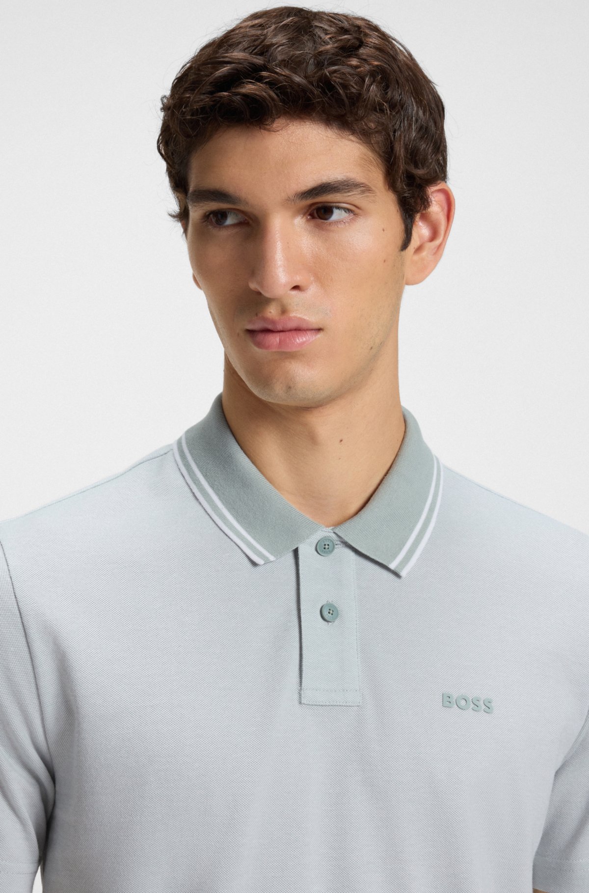 Maglietta polo con stampa logo in piqué di cotone