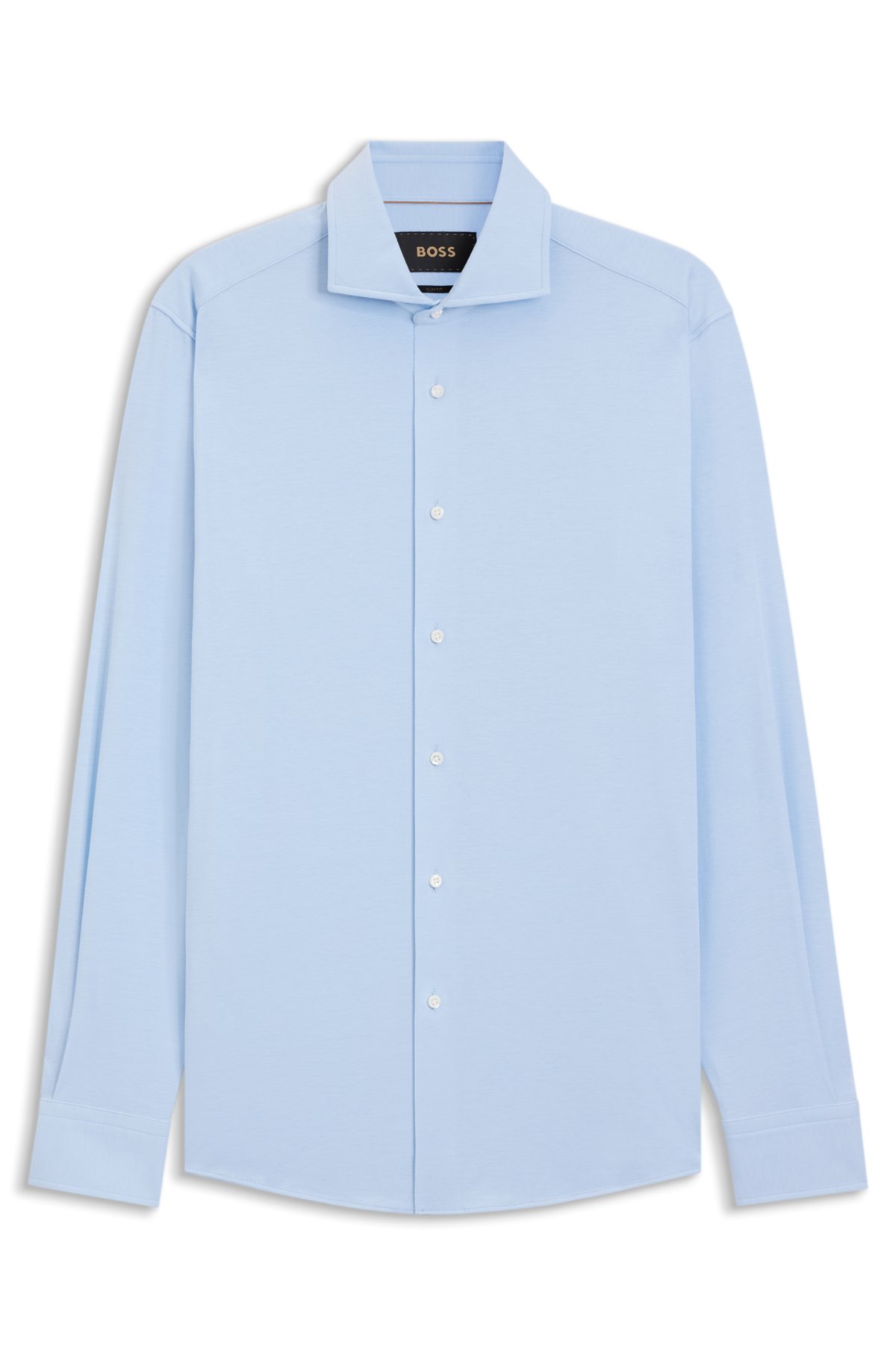 Camicia a vestibilità aderente in misto cotone resistente alle pieghe