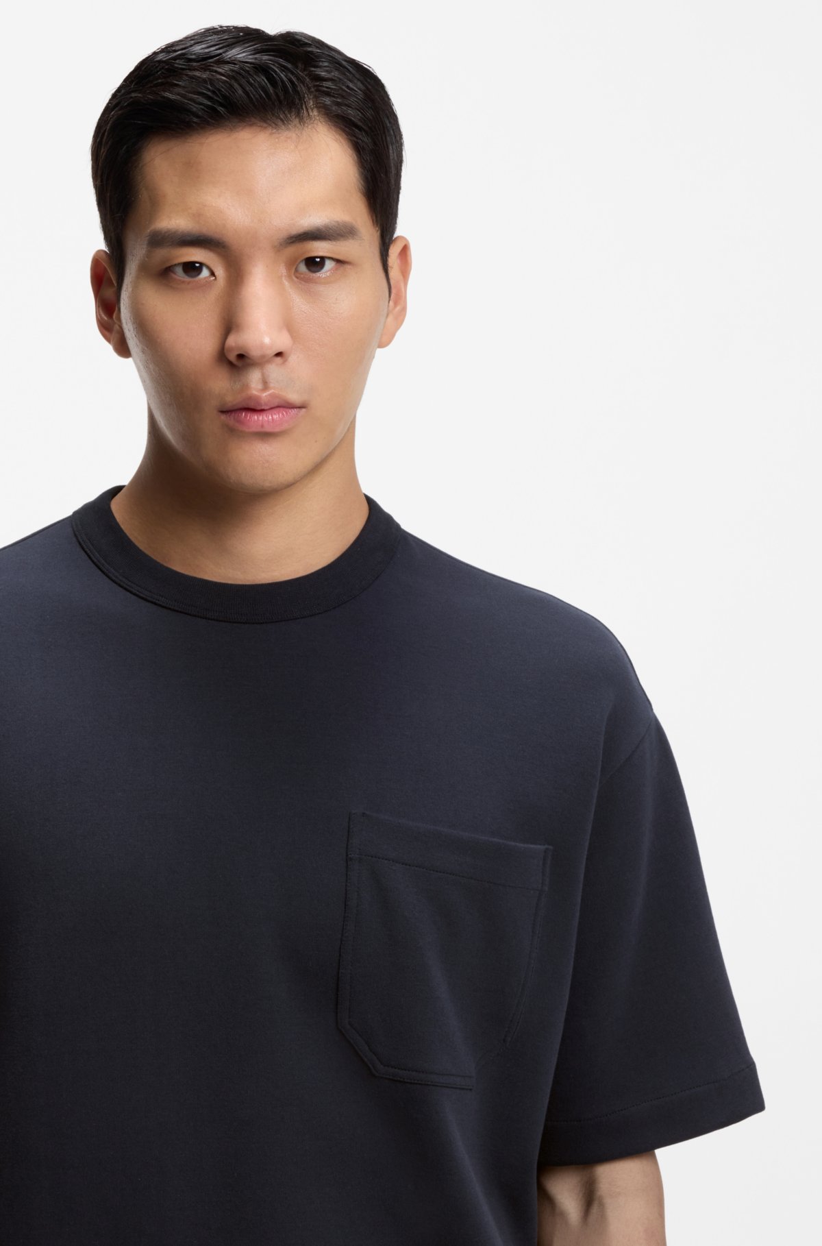 T-shirt in misto di cotone con finitura opaca