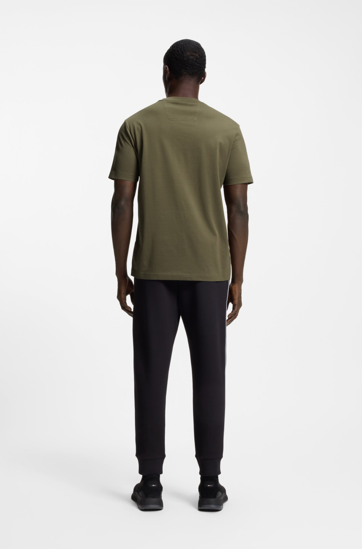 T-shirt in cotone con logo e riga