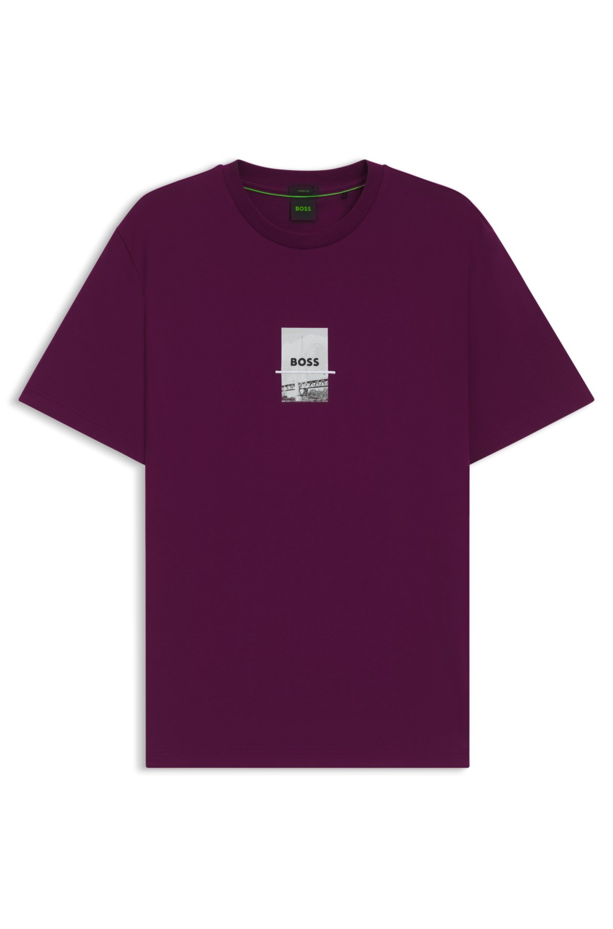 T-shirt con stampa fotografica in cotone elasticizzato