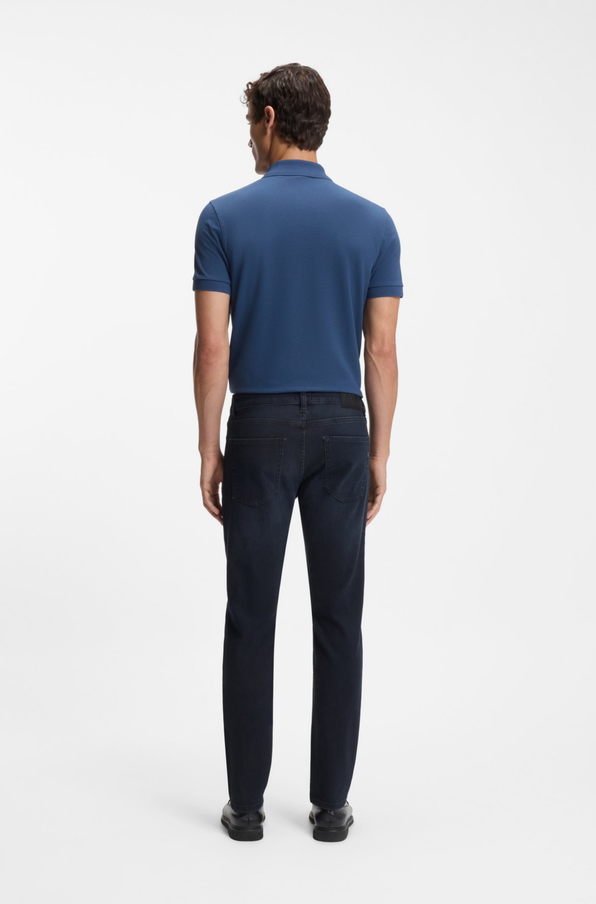 Jeans slim-fit blu Delaware in denim lavorato a maglia