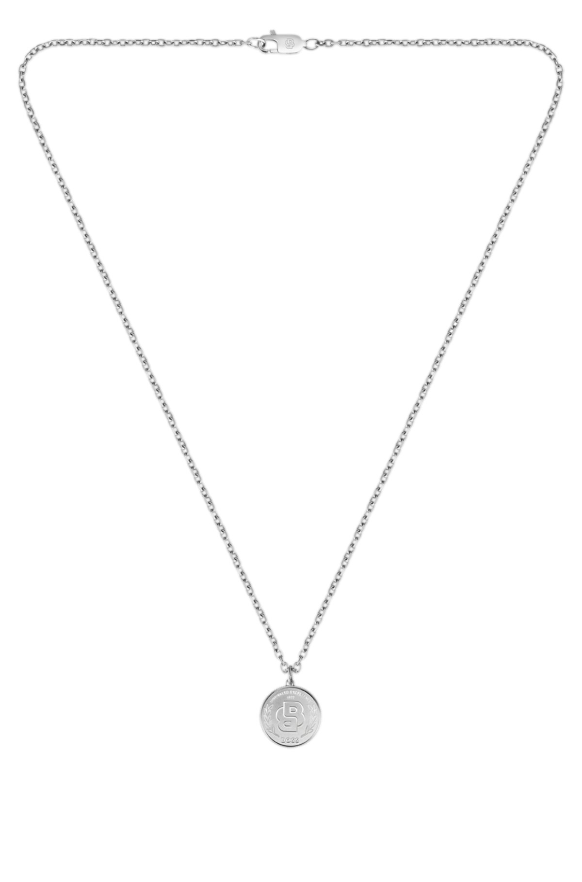 Collana in tonalità argento con medaglione monogramma Double B