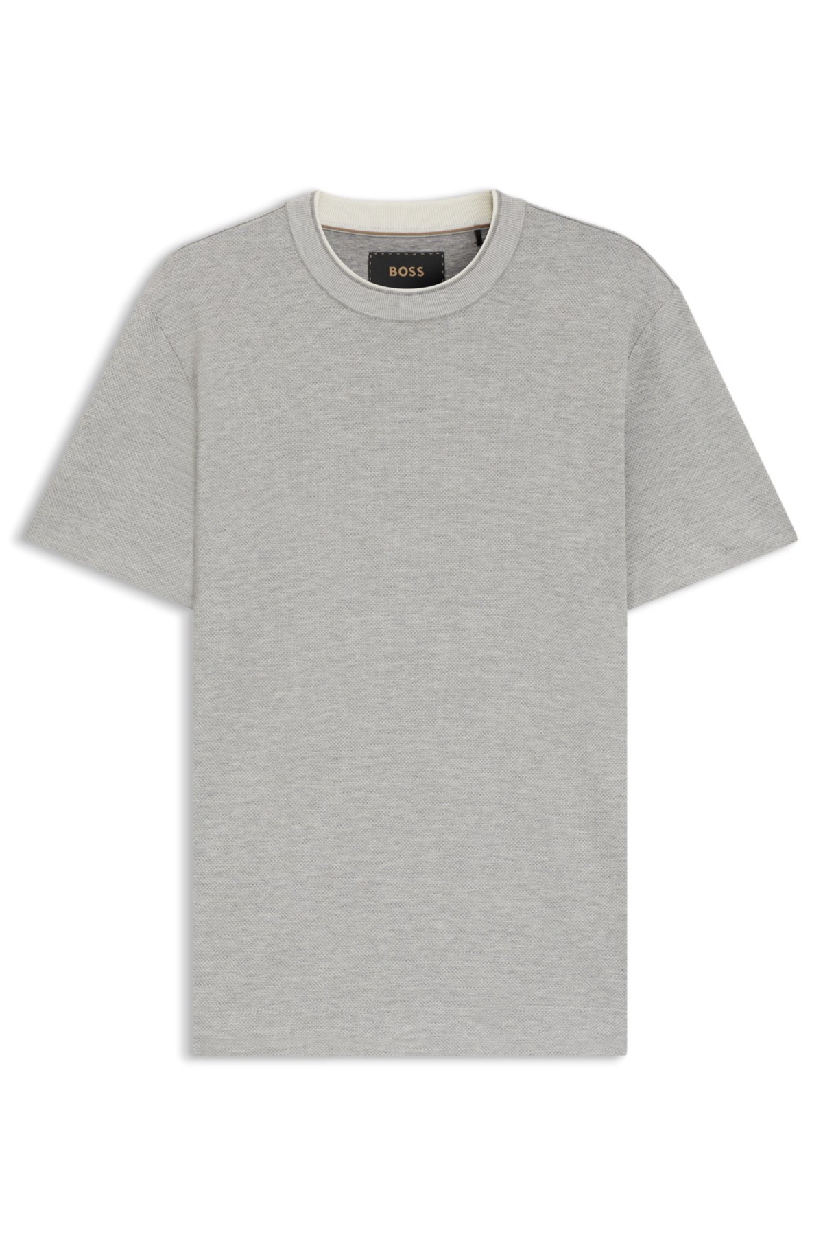 T-shirt in cotone e seta con struttura micro