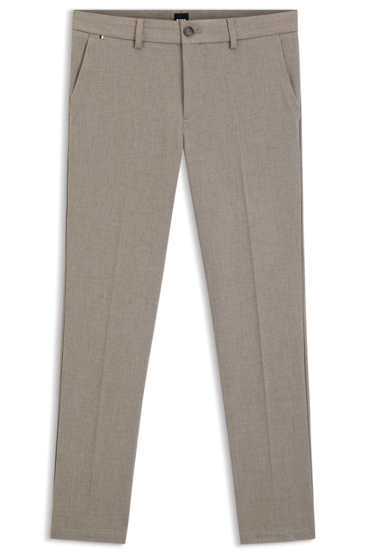 Pantaloni aderenti in herringbone spazzolato