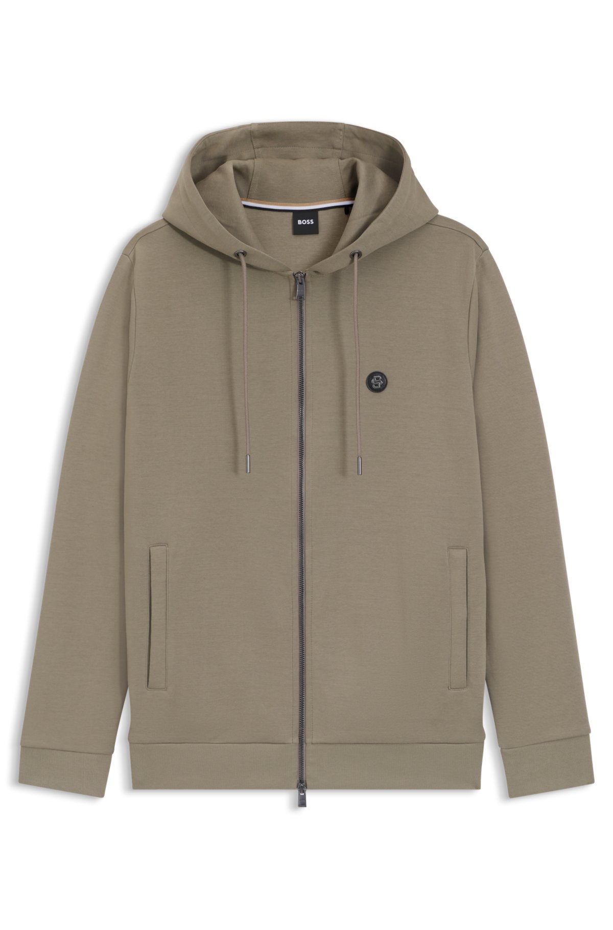 Felpe con cerniera in cotone e poliestere con monogramma Double B