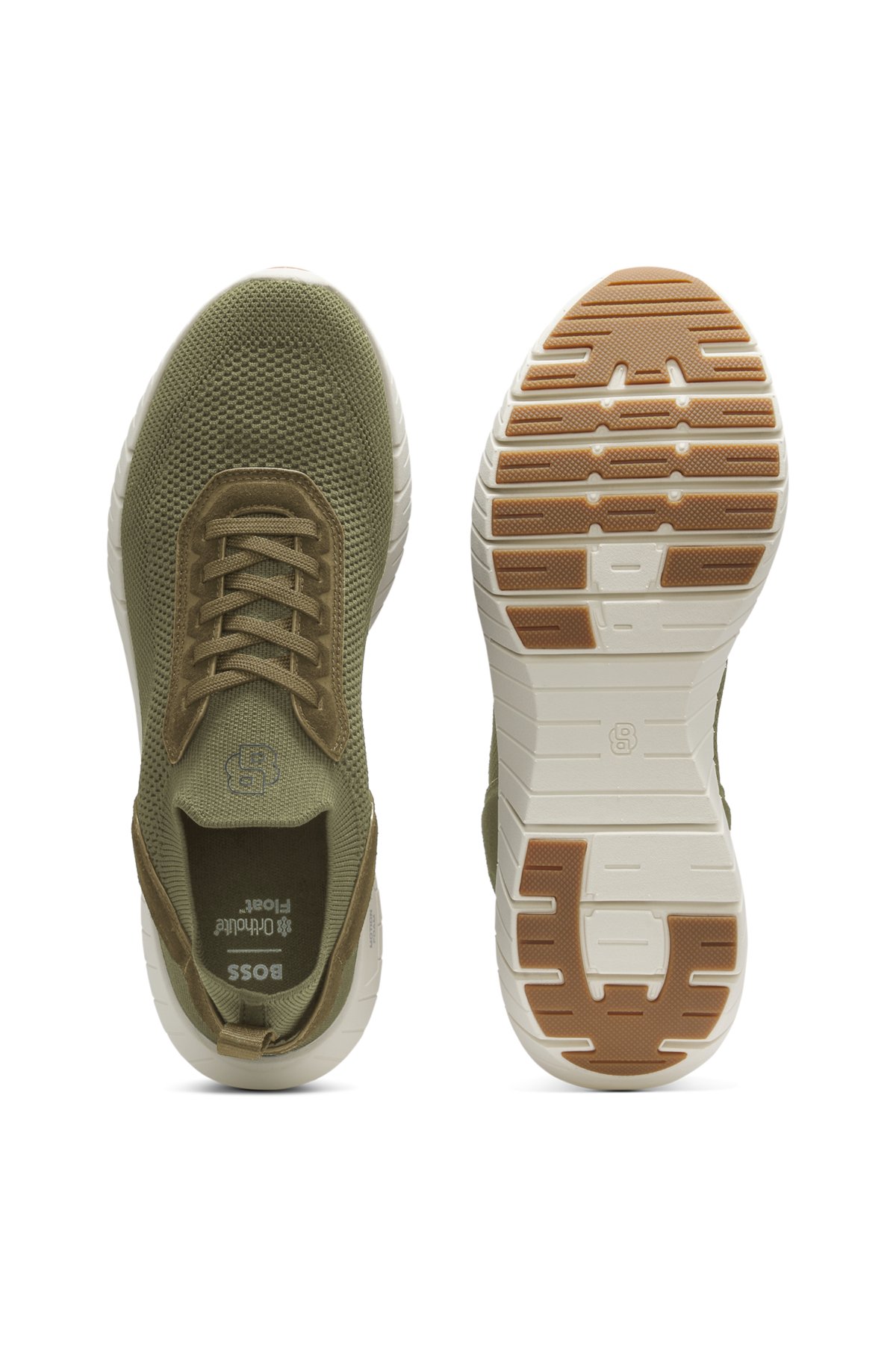 Scarpe da ginnastica BOSS-MOTION con tomaia in maglia e rifiniture in pelle